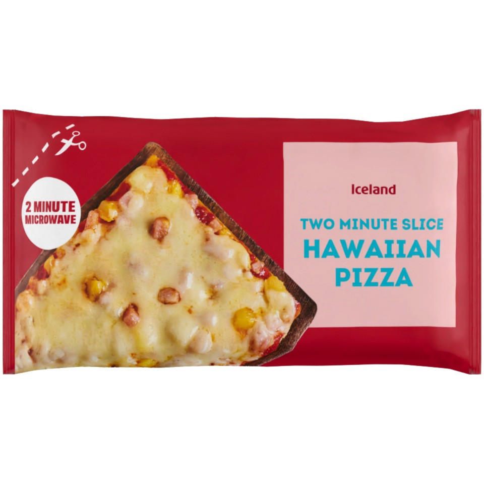 Iceland Two Minute Slice Hawaiian Pizza 150g
