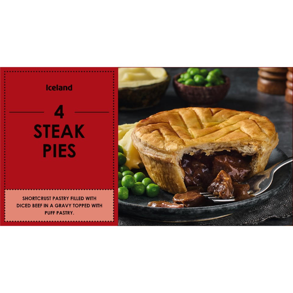 Iceland 4 Steak Pies 664g (4 x 166g)