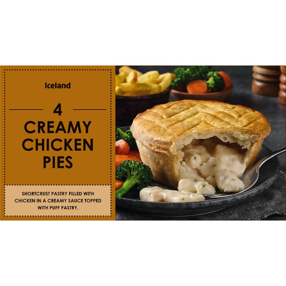 Iceland 4 Creamy Chicken Pies 664g (4 x 166g)