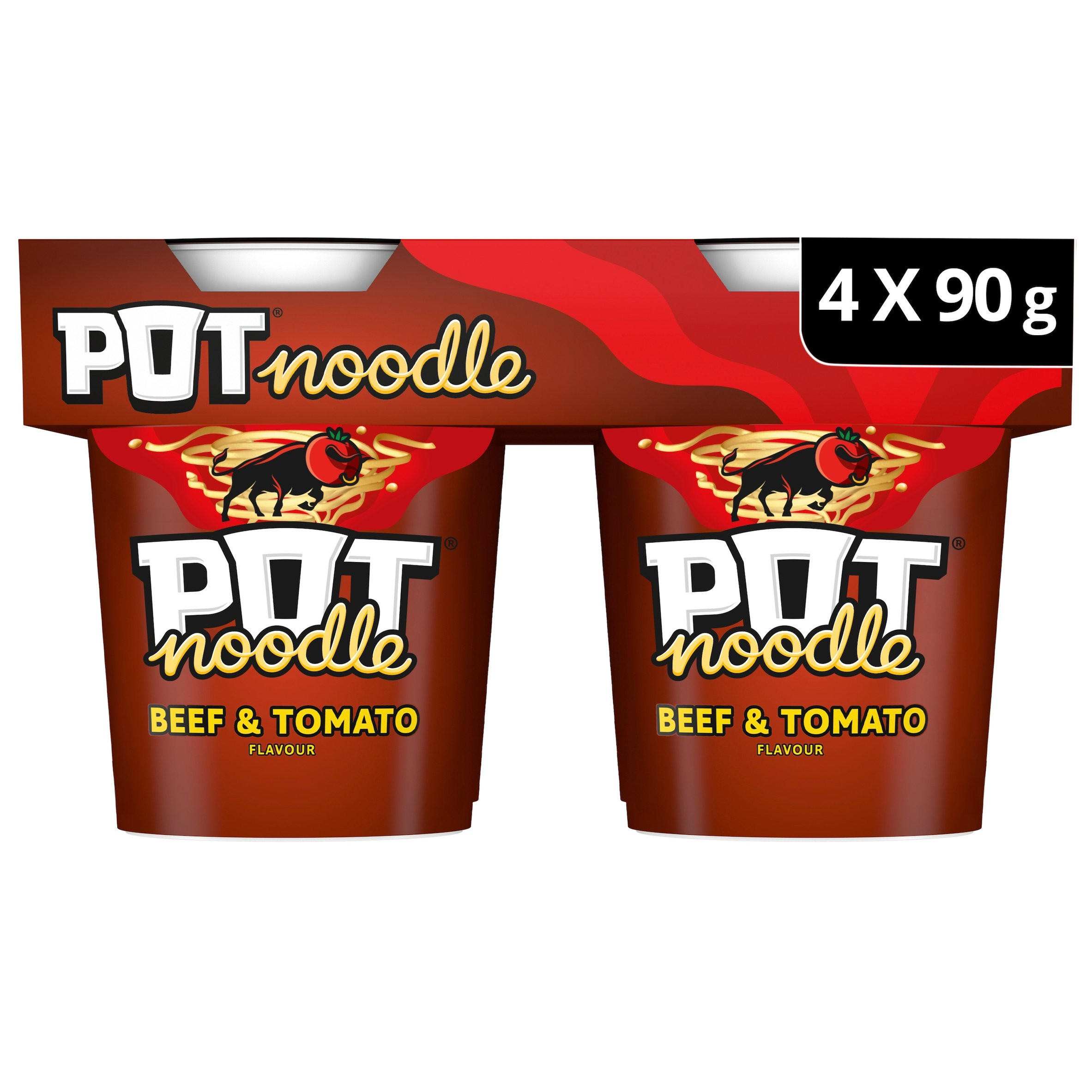 Pot Noodle Beef & Tomato Instant Noodles 4x 90 g