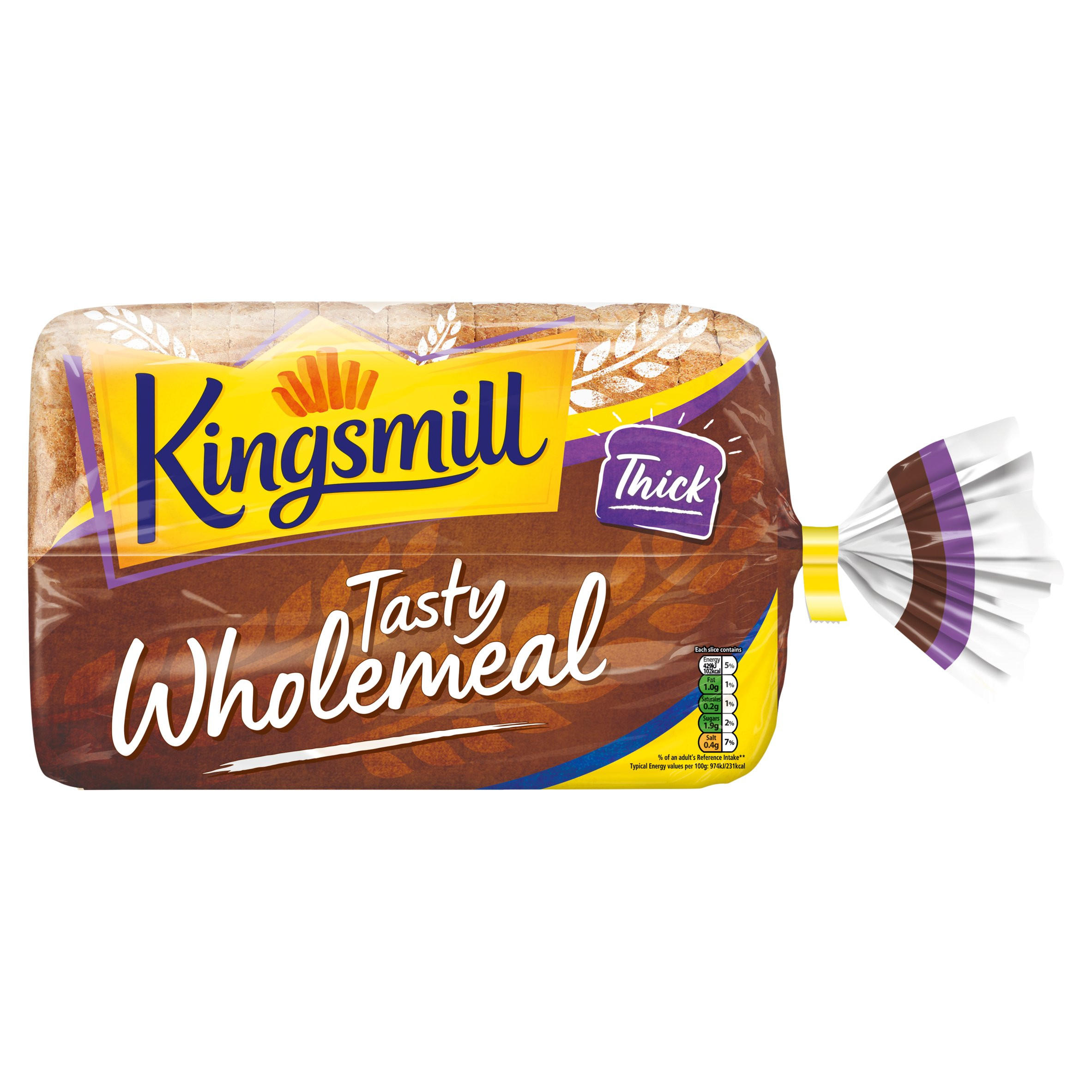 Kingsmill Tasty Wholemeal Thick Bread 800g