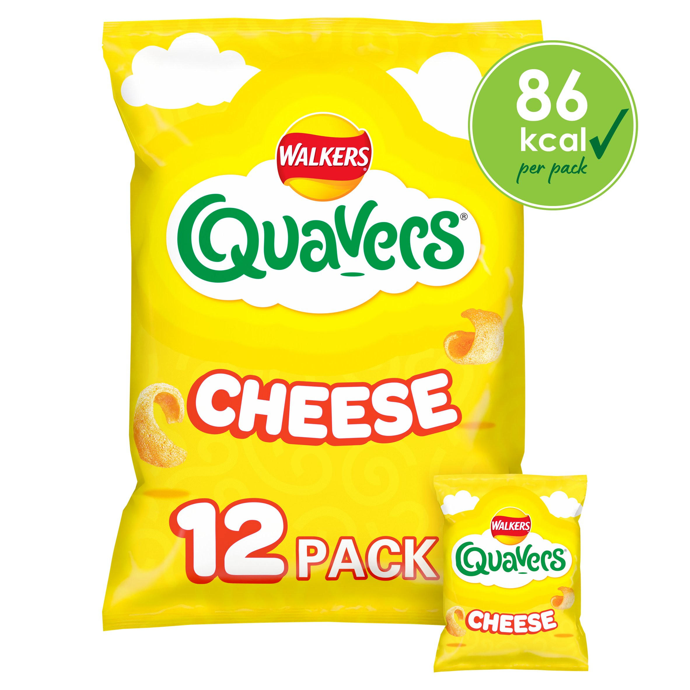 Walkers Quavers Cheese Multipack Snacks Crisps 12x16g