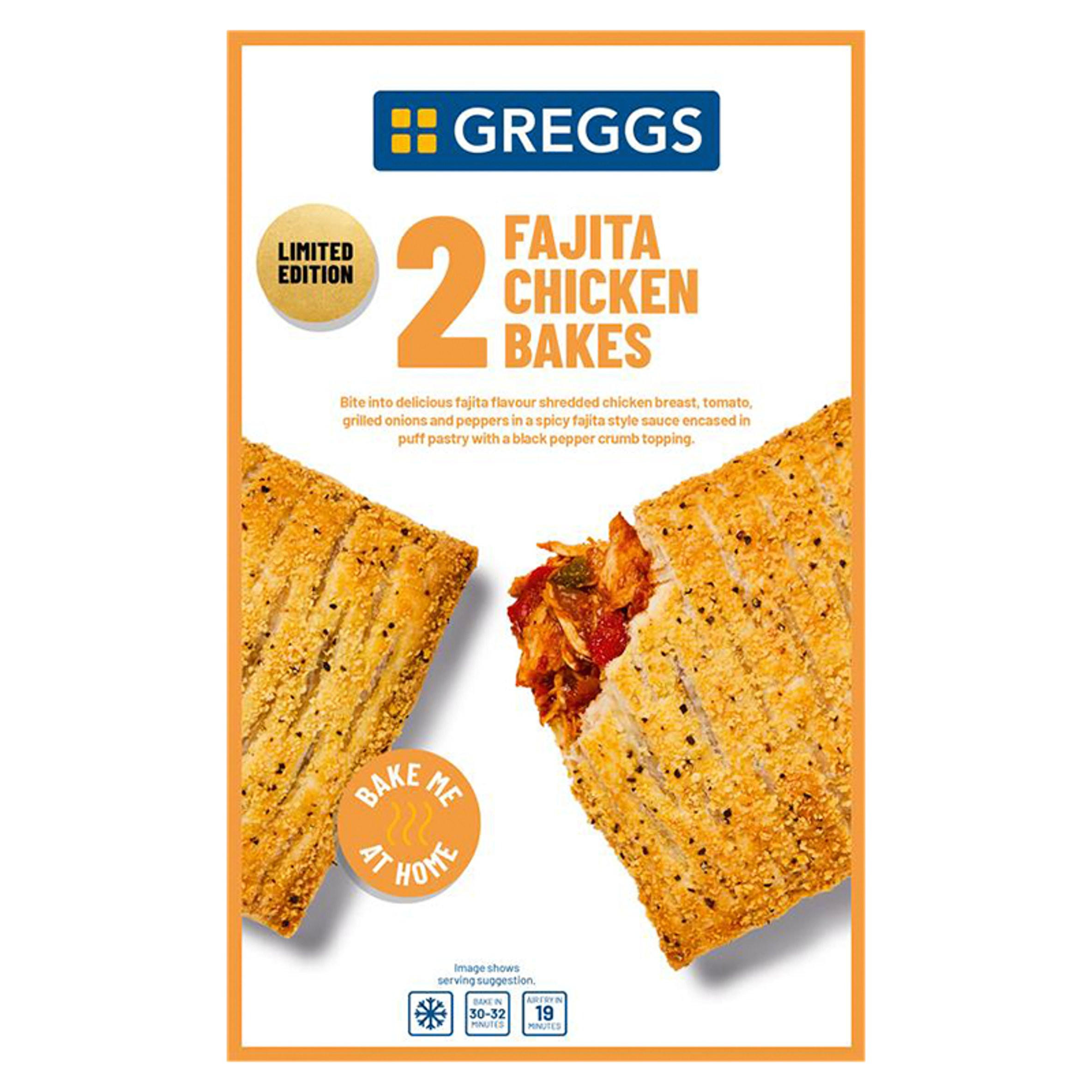 Greggs Limited Edition 2 Fajita Chicken Bakes 314g
