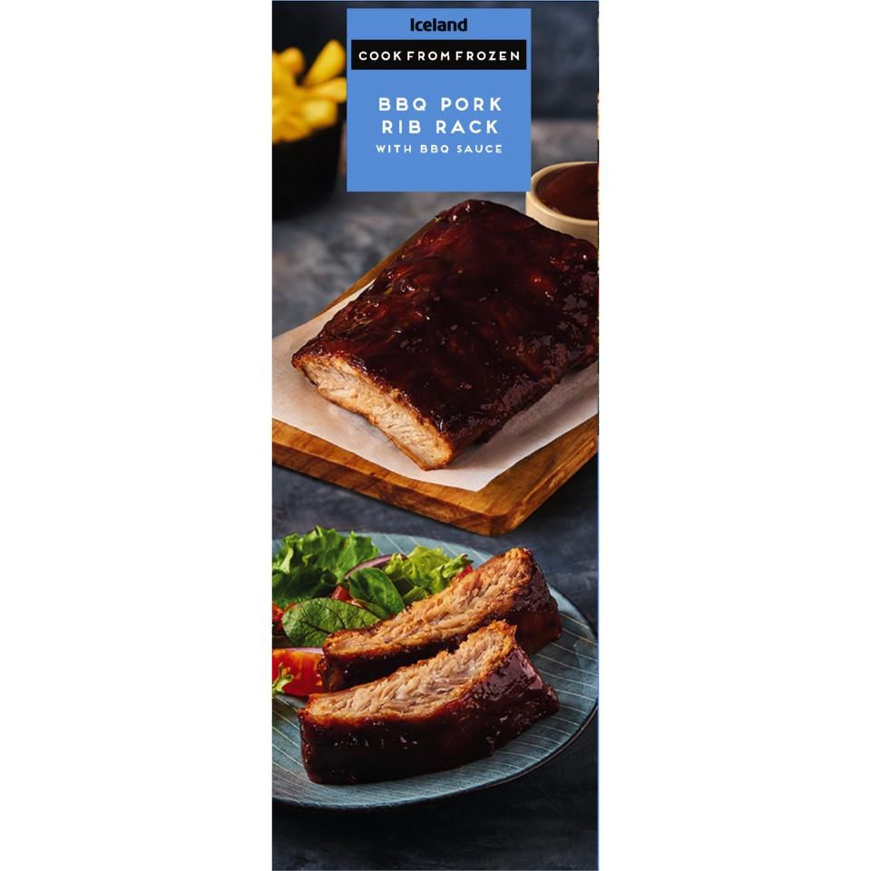 Iceland BBQ Pork Rib Rack with BBQ Sauce 500g