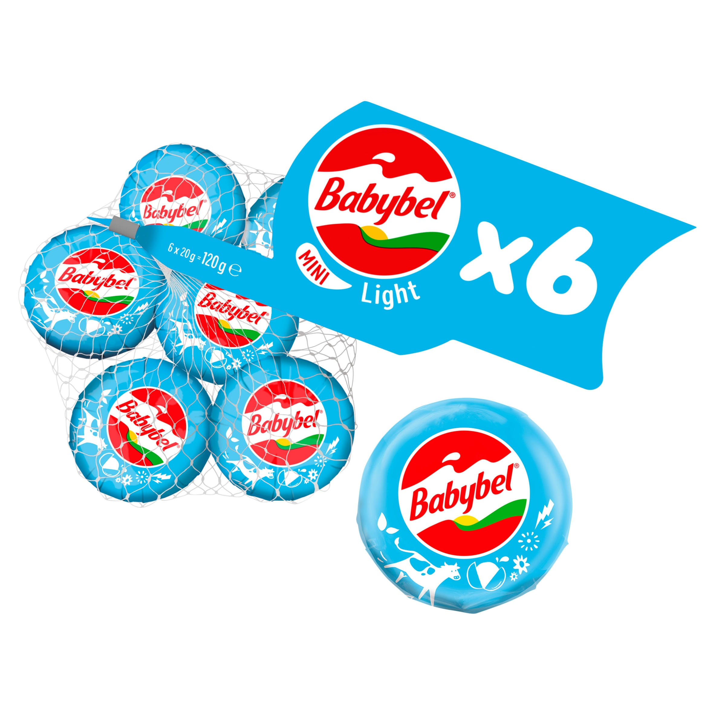 Mini Babybel Light Cheese Snacks 6 x 20g