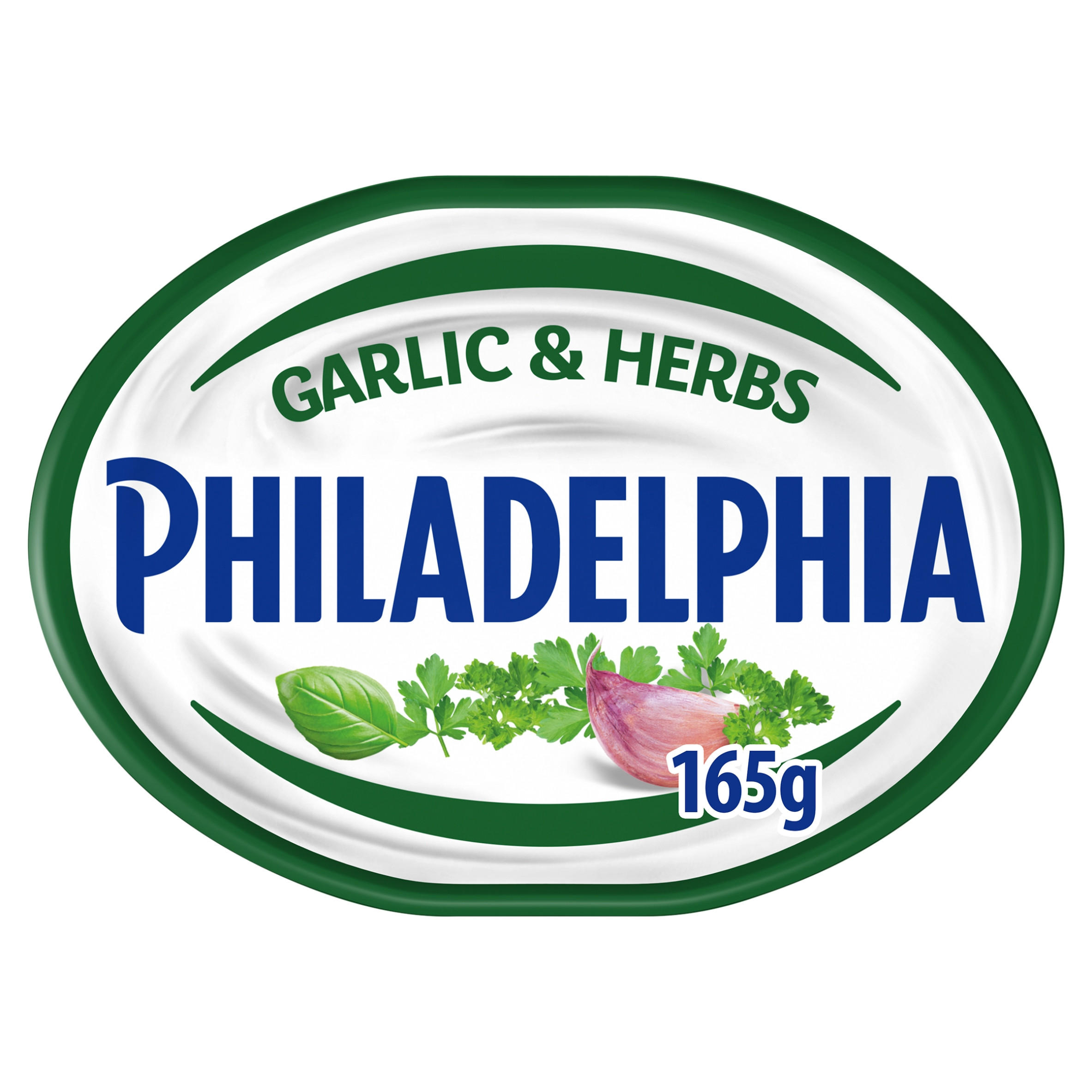 Philadelphia Garlic and Herb Soft Cream Cheese Fresh and Creamy with delicious flavour Tub 165 g