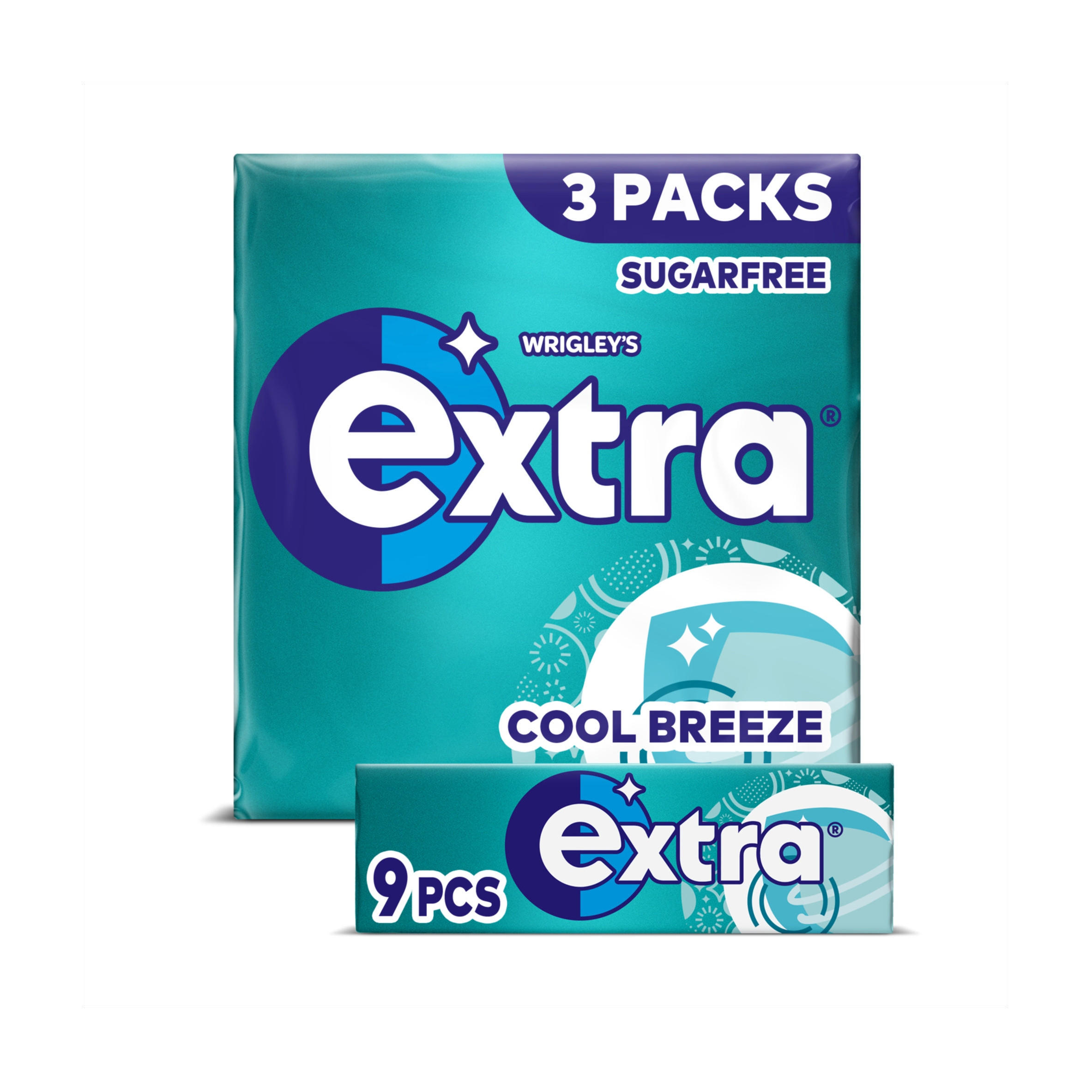 Extra Cool Breeze Sugarfree Chewing Gum Multipack 3x9 Pieces