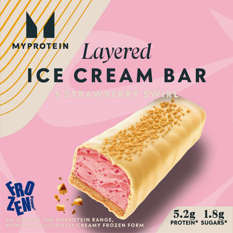 Myprotein Layered Ice Cream Bar 3 Strawberry Swirl 120g