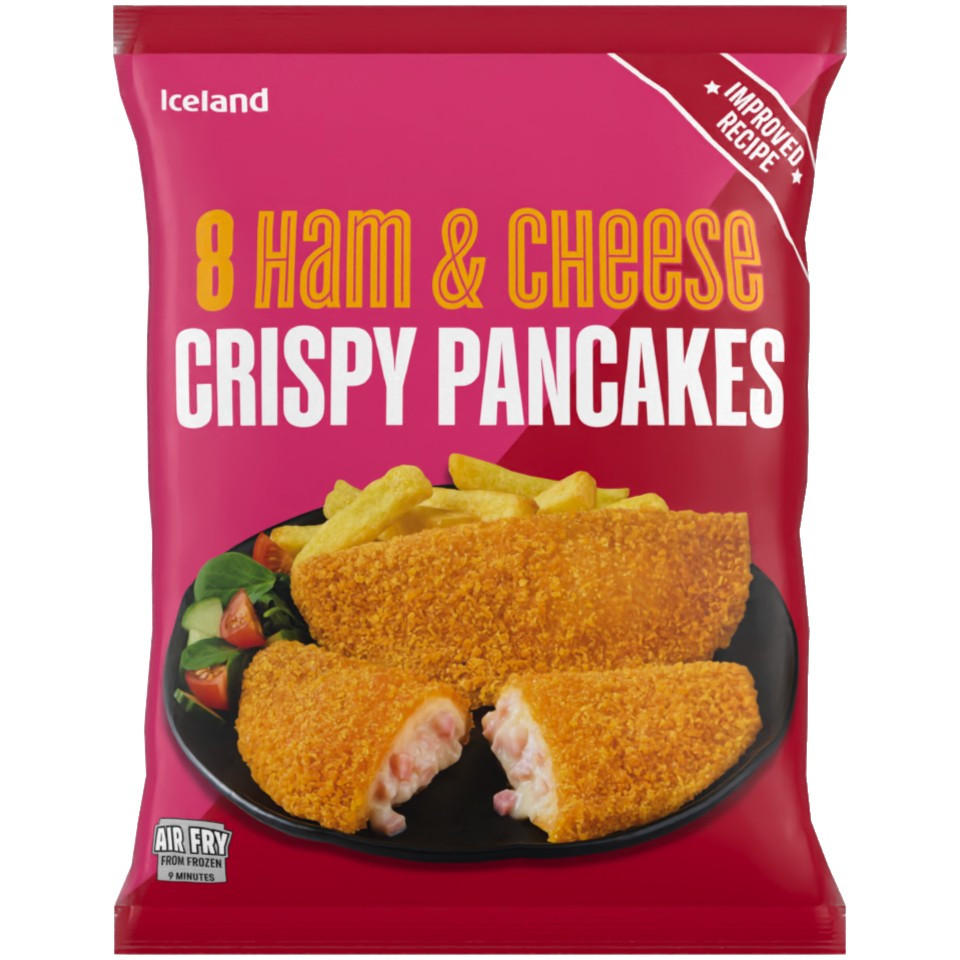 Iceland 8 (Approx.) Ham and Cheese Crispy Pancakes 500g