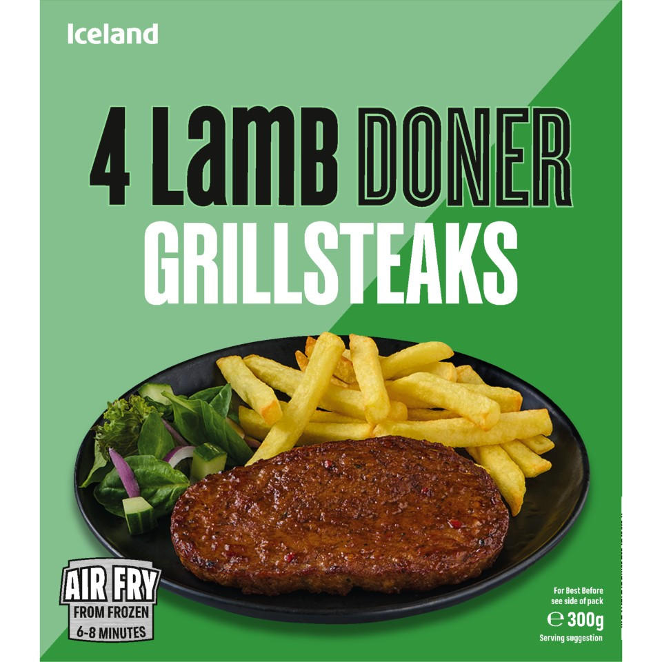 Iceland 4 Lamb Doner Grillsteaks 300g