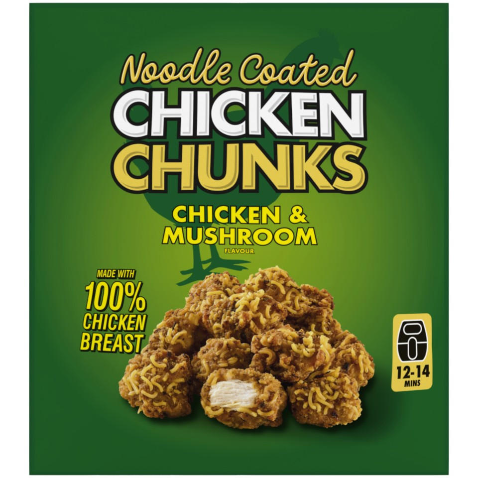 Iceland Noodle Coated Chicken Chunks Chicken & Mushroom Flavou 500g