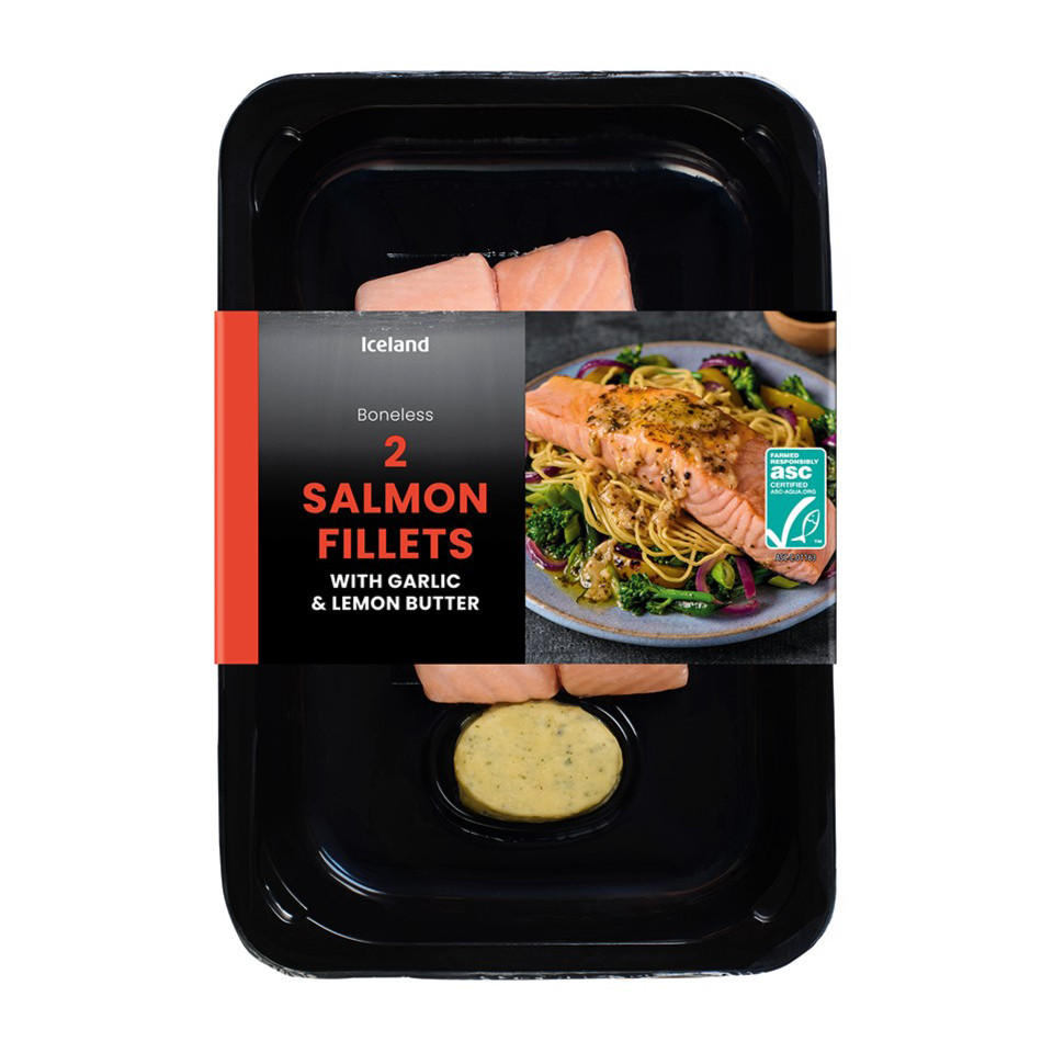 Iceland 2 Salmon Fillets with Garlic & Lemon Butter 280g