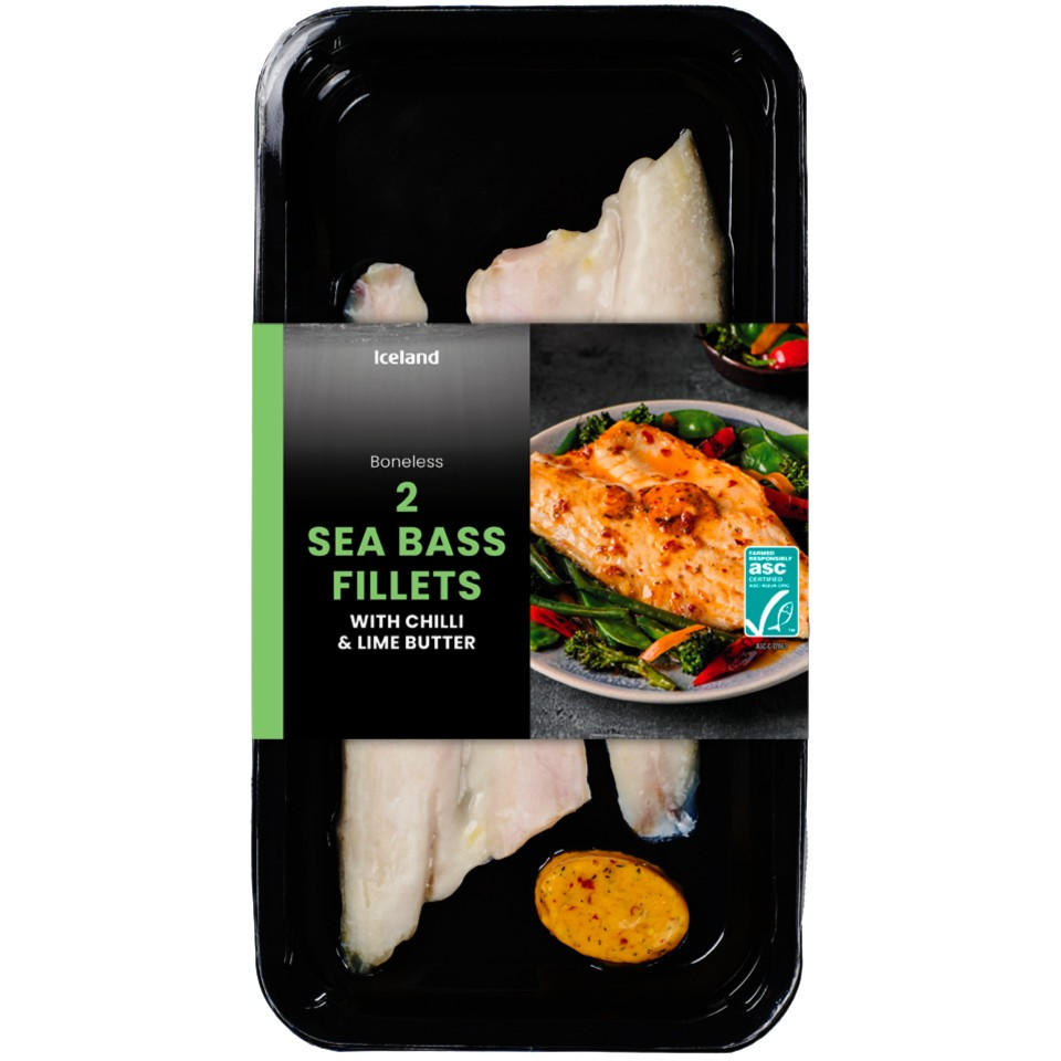 Iceland Sea bass fillets with chilli & lime butter 240g