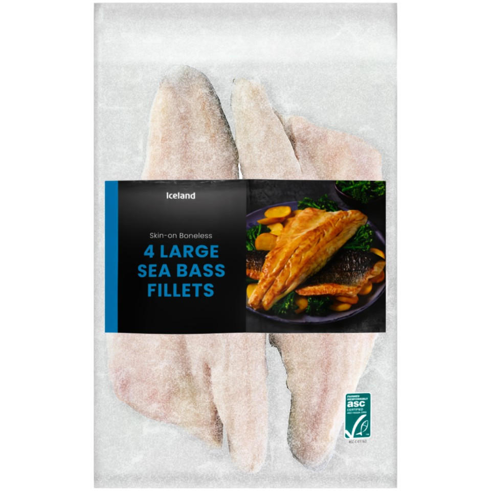 Iceland 4 Large Sea Bass Fillets 500g