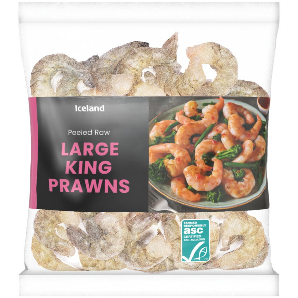 Iceland Large Raw and Peeled King Prawns 240g