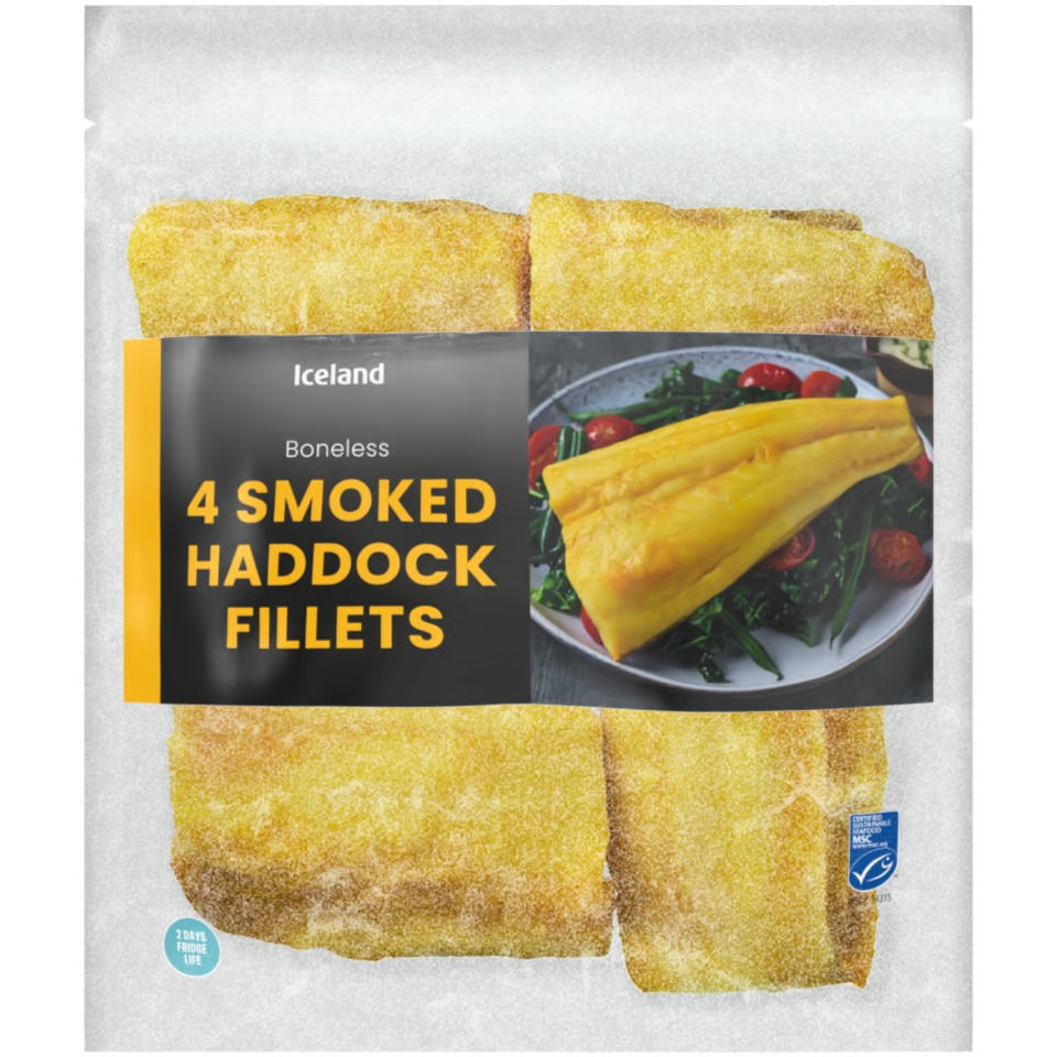 Iceland 4 Smoked Haddock Fillets 500g