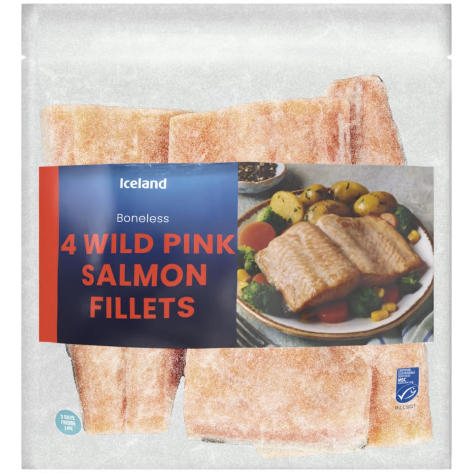 Iceland 4 Wild Pink Salmon Fillets 400g