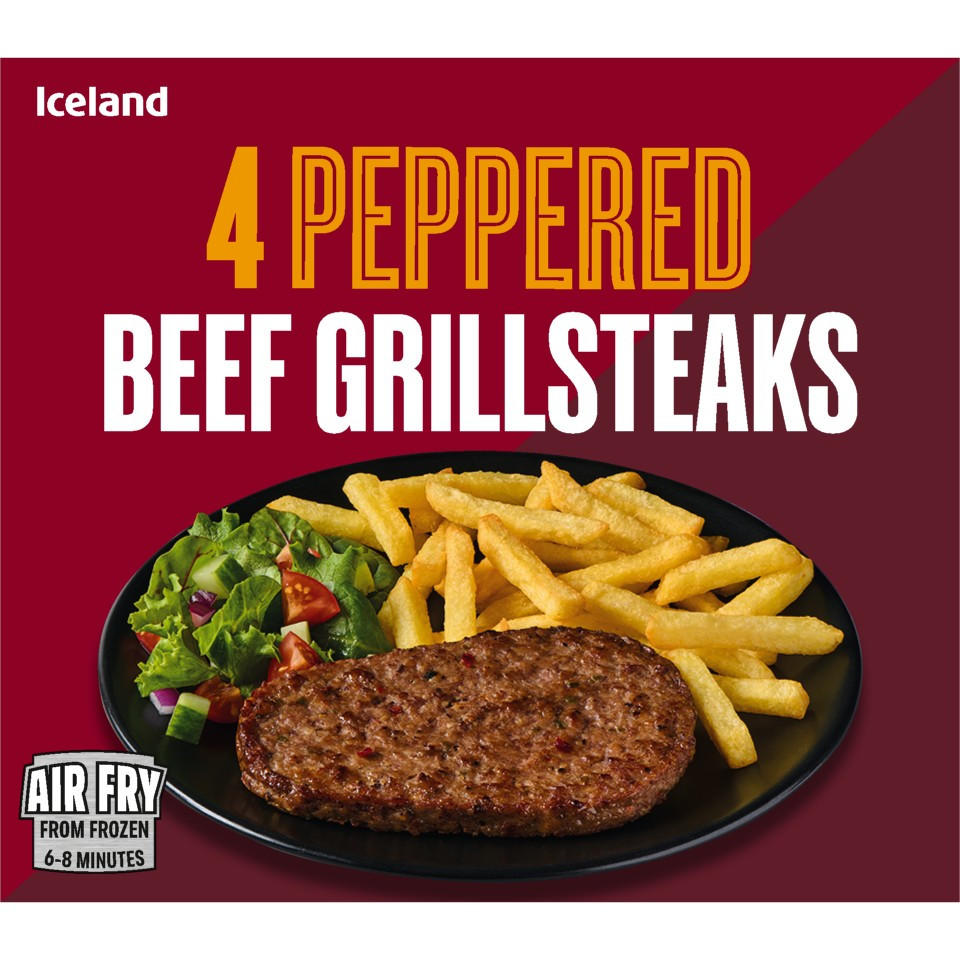 Iceland 4 Peppered Beef Grillsteaks 300g