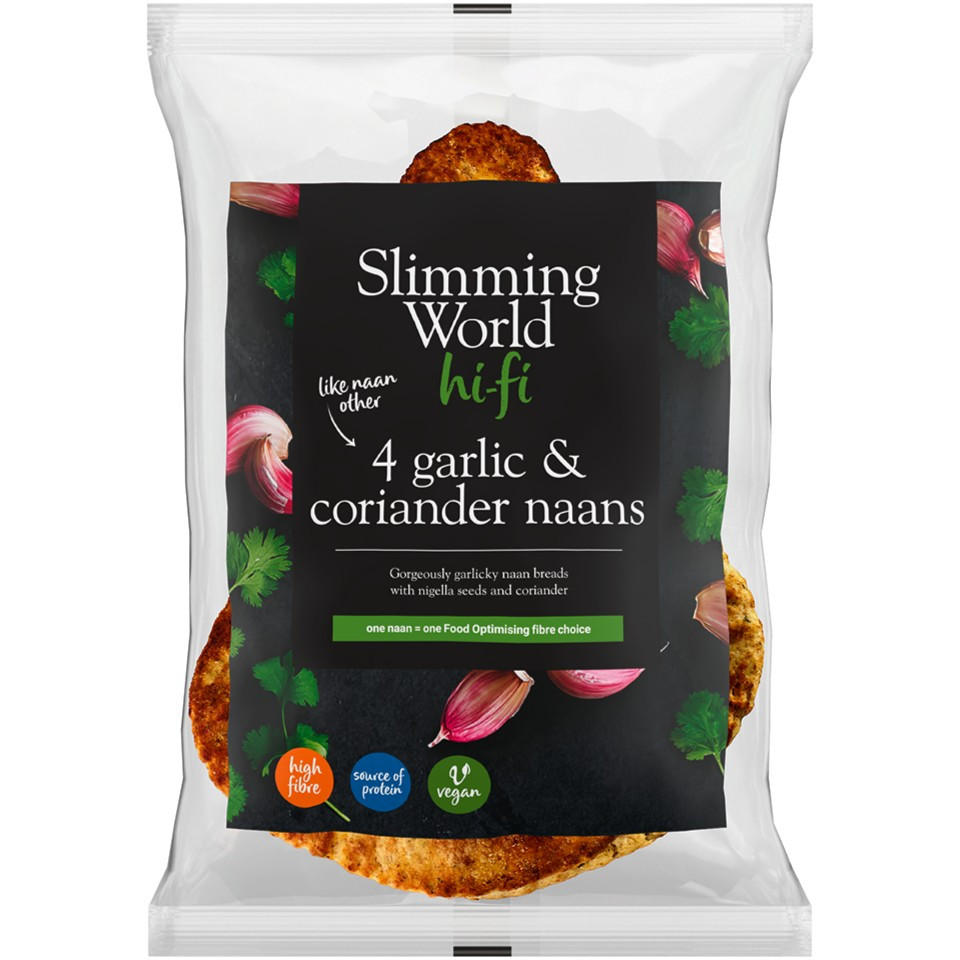 Slimming World 4 Garlic & Coriander Naans 220g