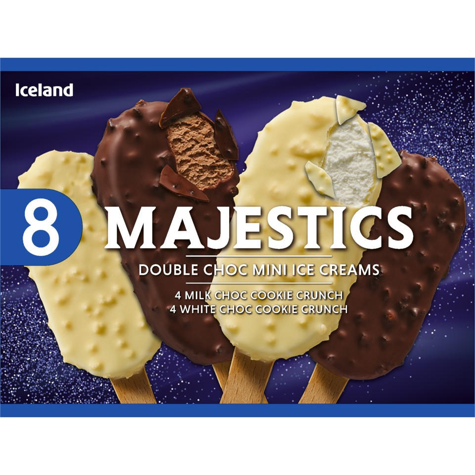Iceland 8 Majestics Double Choc Mini Ice Creams 320g