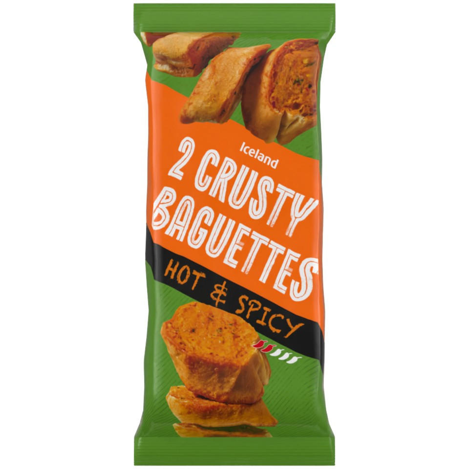 Iceland 2 Crusty Baguettes Hot & Spicy 338g