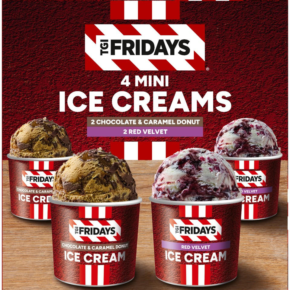 TGI Fridays 4 Mini Ice Creams 440ml