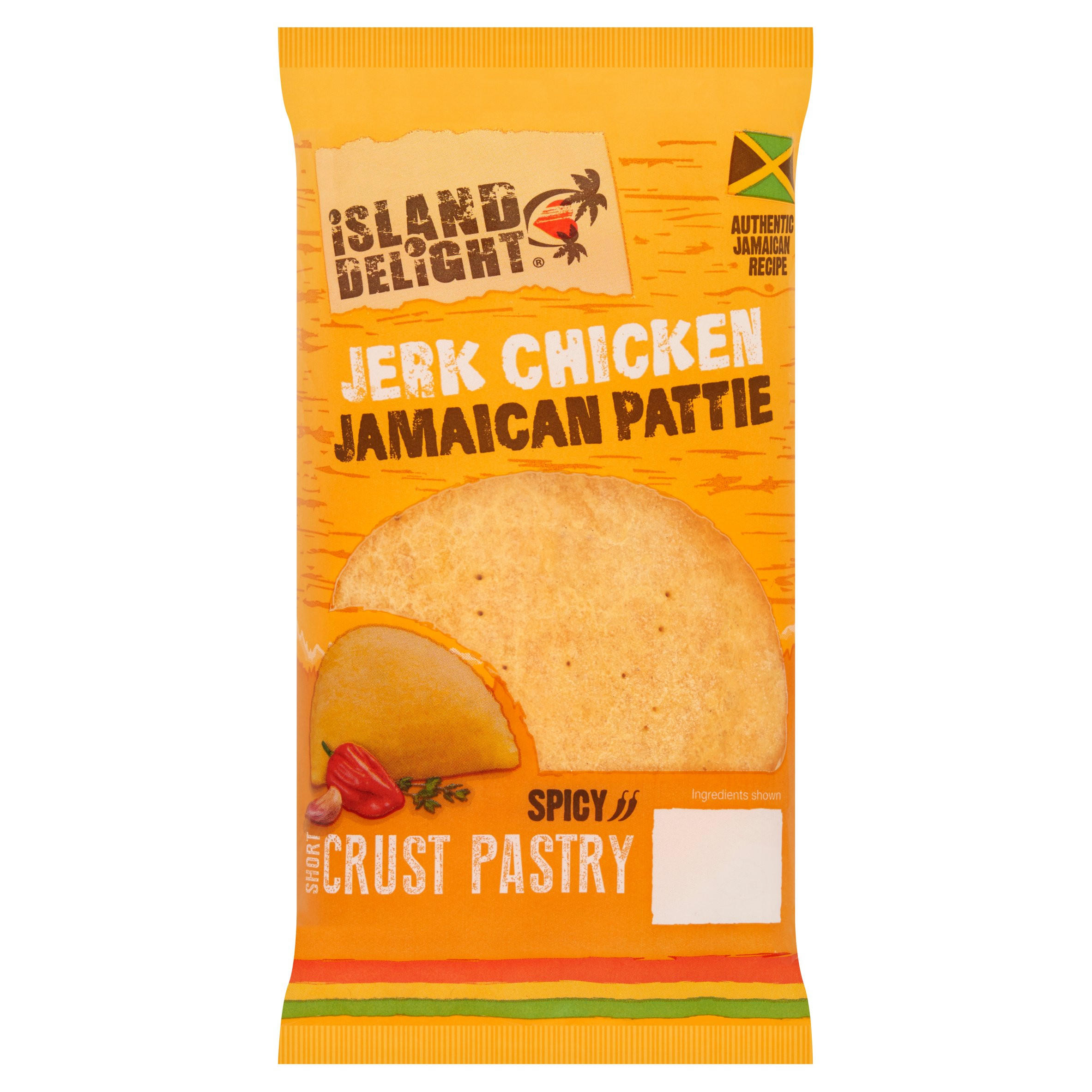 Island Delight Short Crust Pastry Jerk Chicken Jamaican Pattie 140g