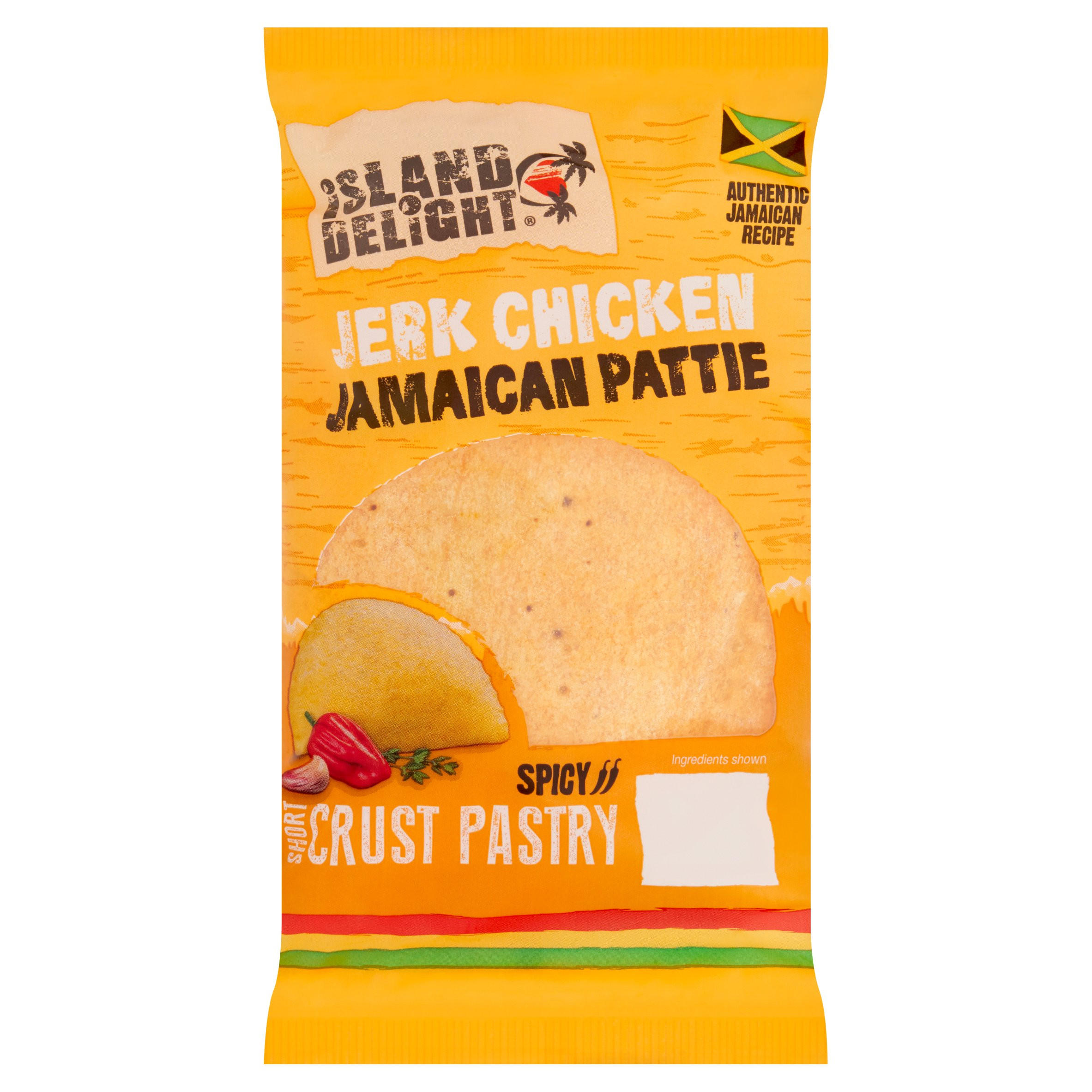 Island Delight Short Crust Pastry Jerk Chicken Jamaican Pattie 140g