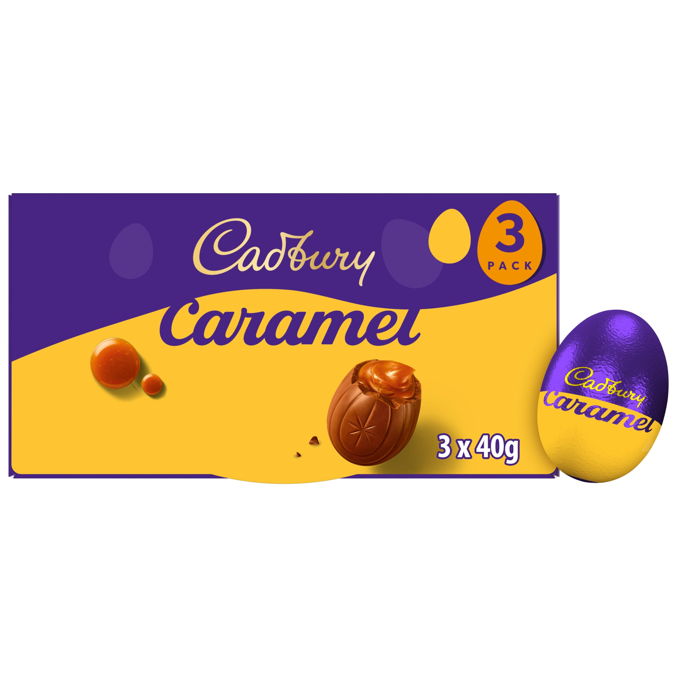 Cadbury Caramel Eggs 3 Pack Multipack 120g (3 x 40g)