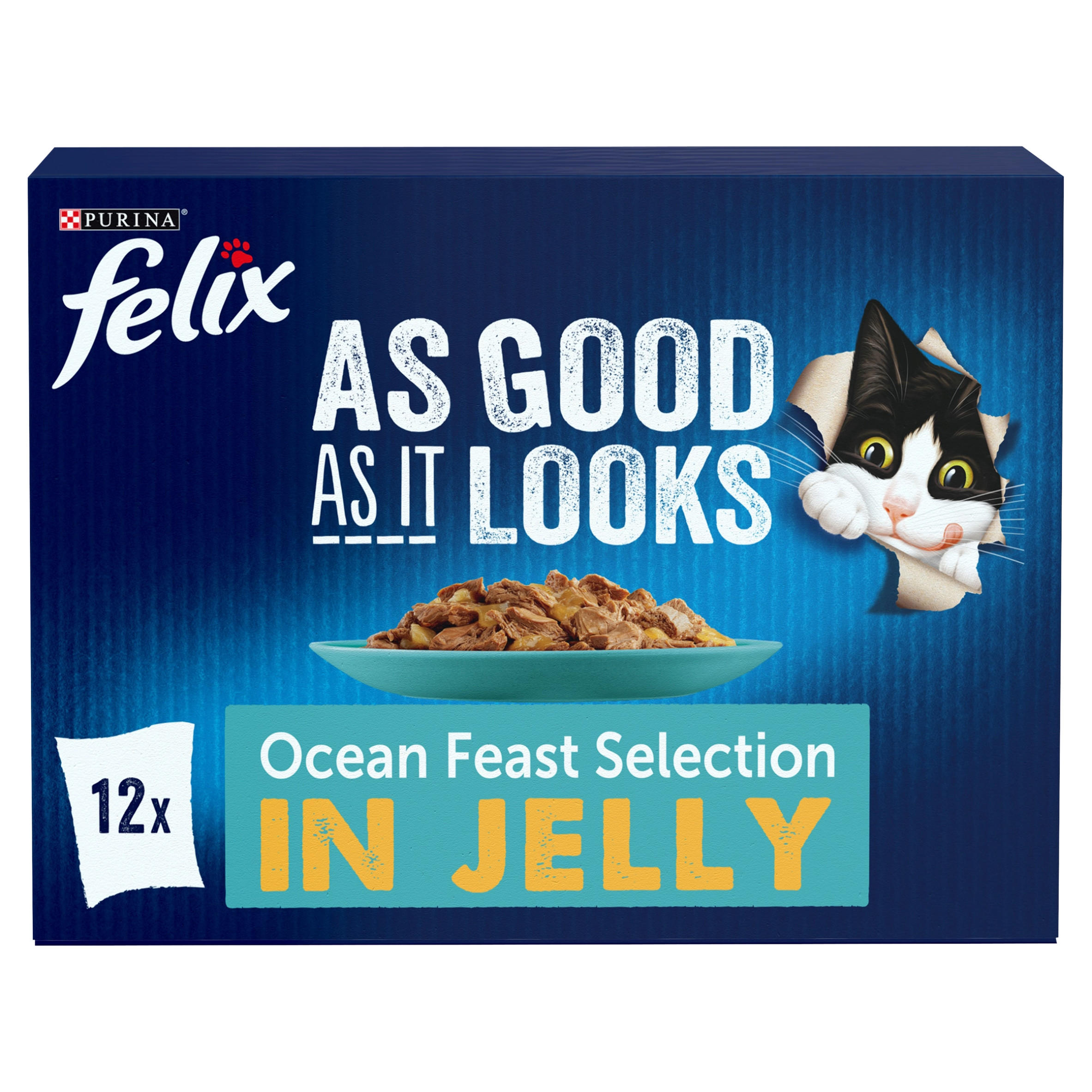 Felix As Good As It Ocean Feasts Selection in Jelly 12 x 85g (1.02kg)