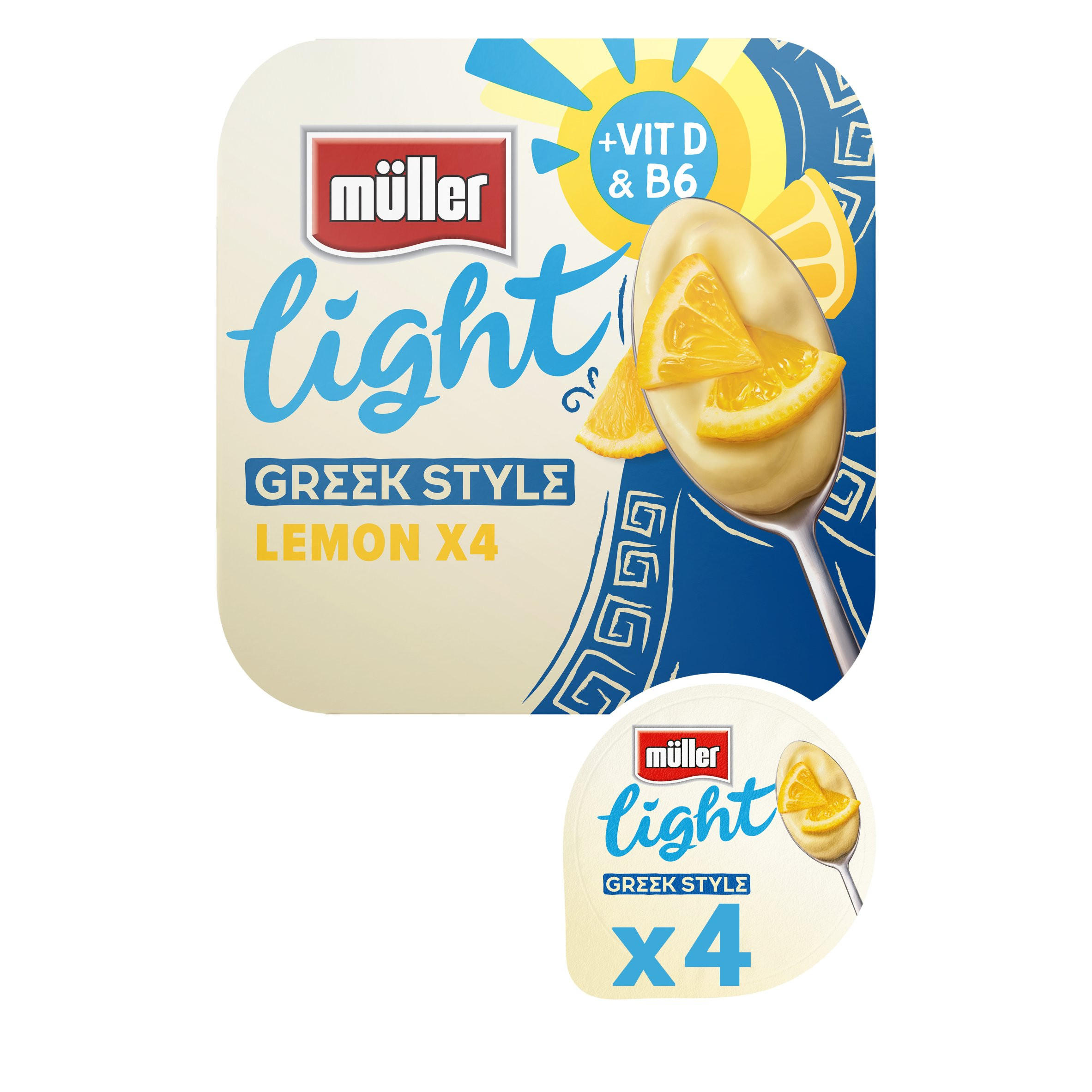 Muller Light Greek Style Lemon Yogurt 4 x 115g