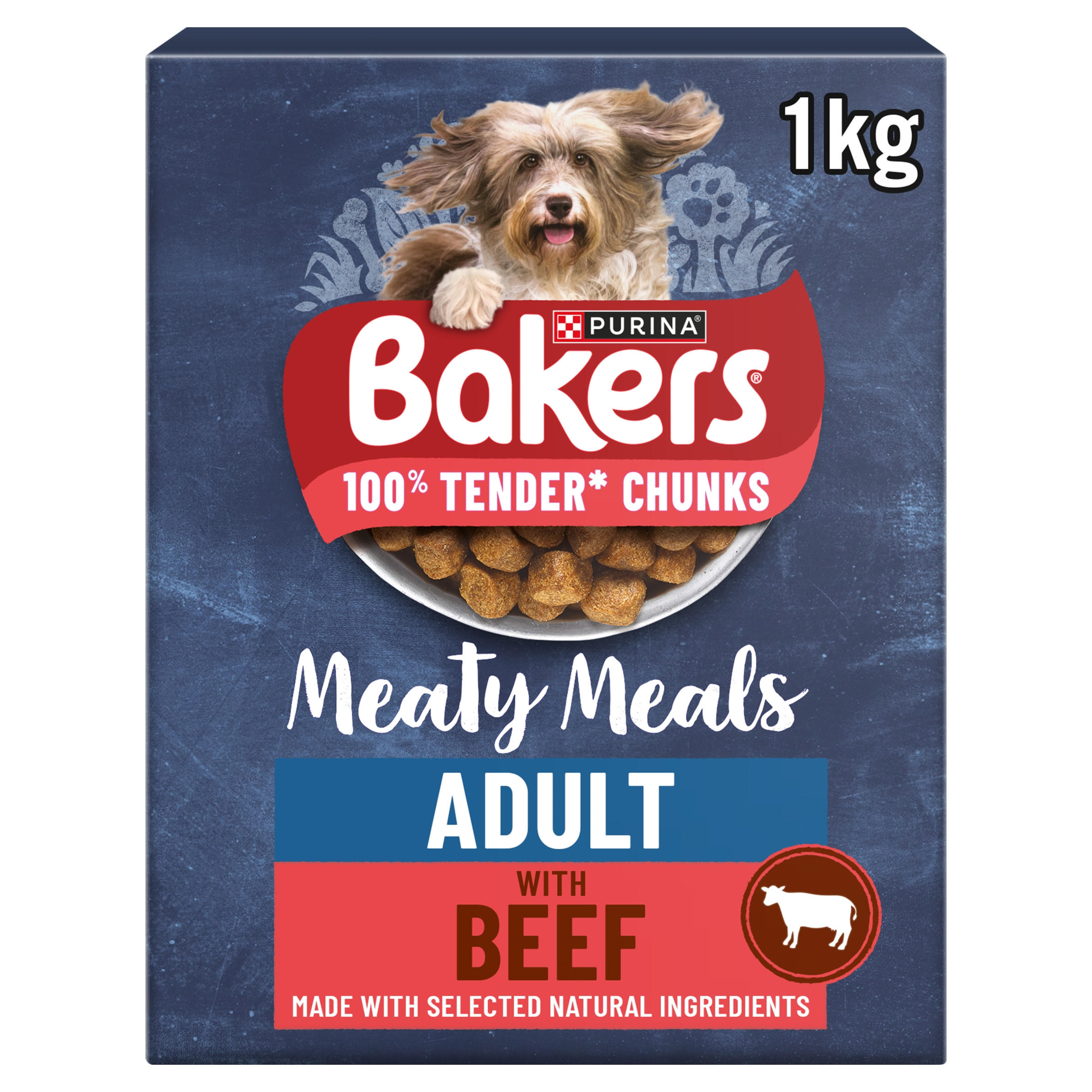 BAKERS Meaty Meals Beef Dry Dog Food 1kg