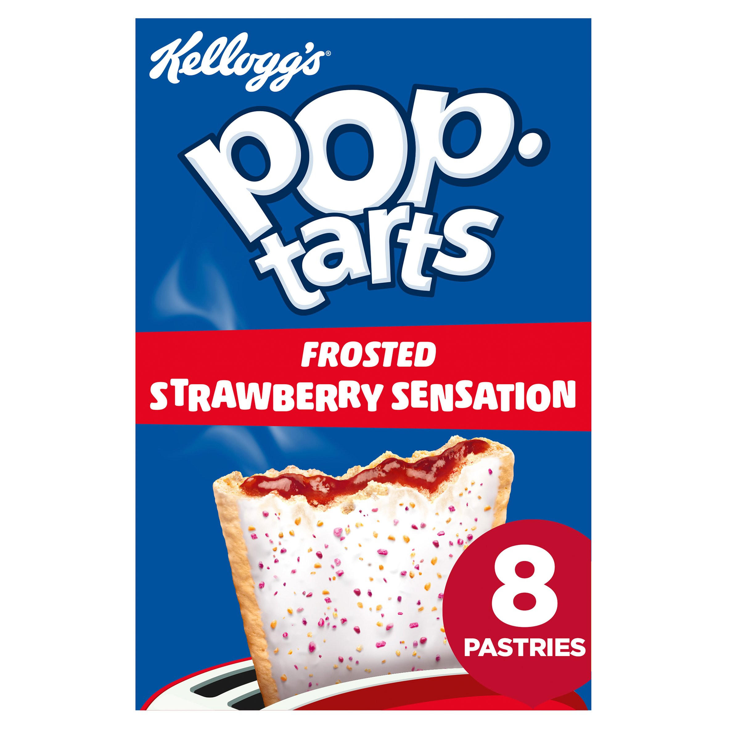 Kellogg's Pop Tarts Frosted Strawberry Sensation Pastry Snacks 8x48g