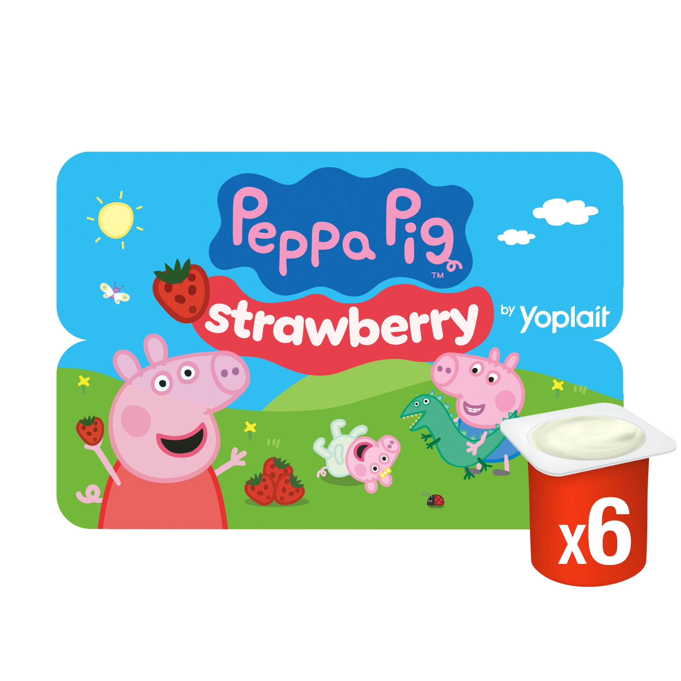 Peppa Pig Kids Strawberry Yoghurt Pots 6 x 45g