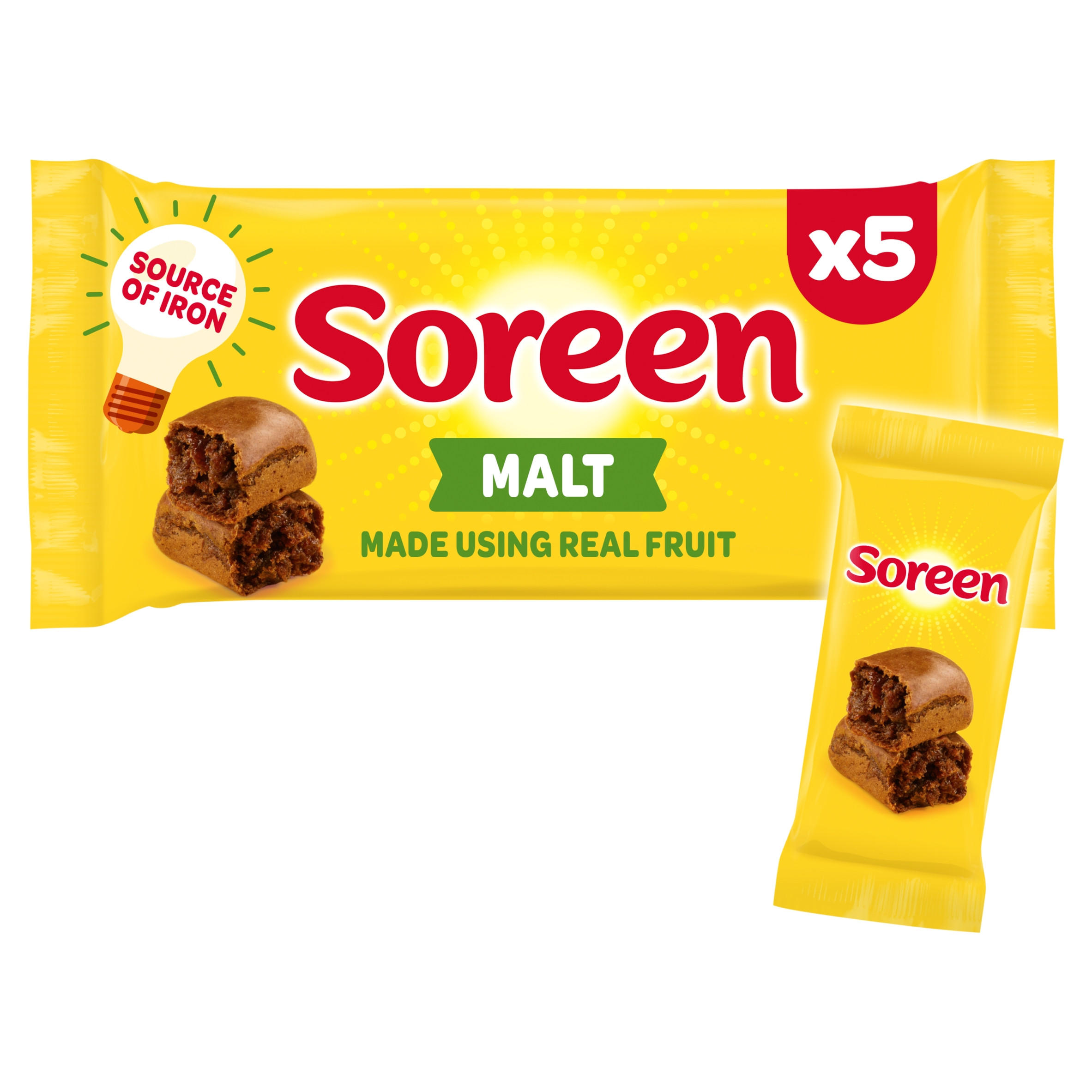 Soreen Malt Lunchbox Loaves Snack Bars, 5 x 30g