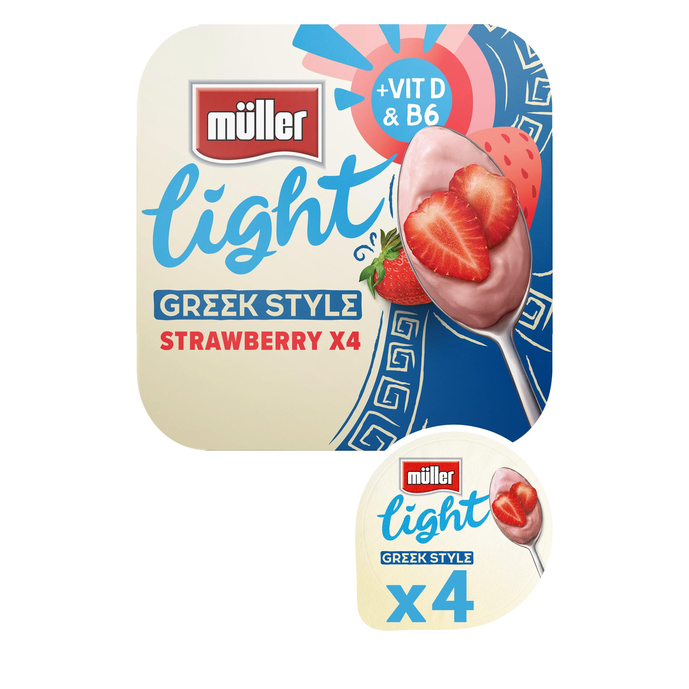 Muller Light Greek Style Strawberry Yogurt 4 x 115g