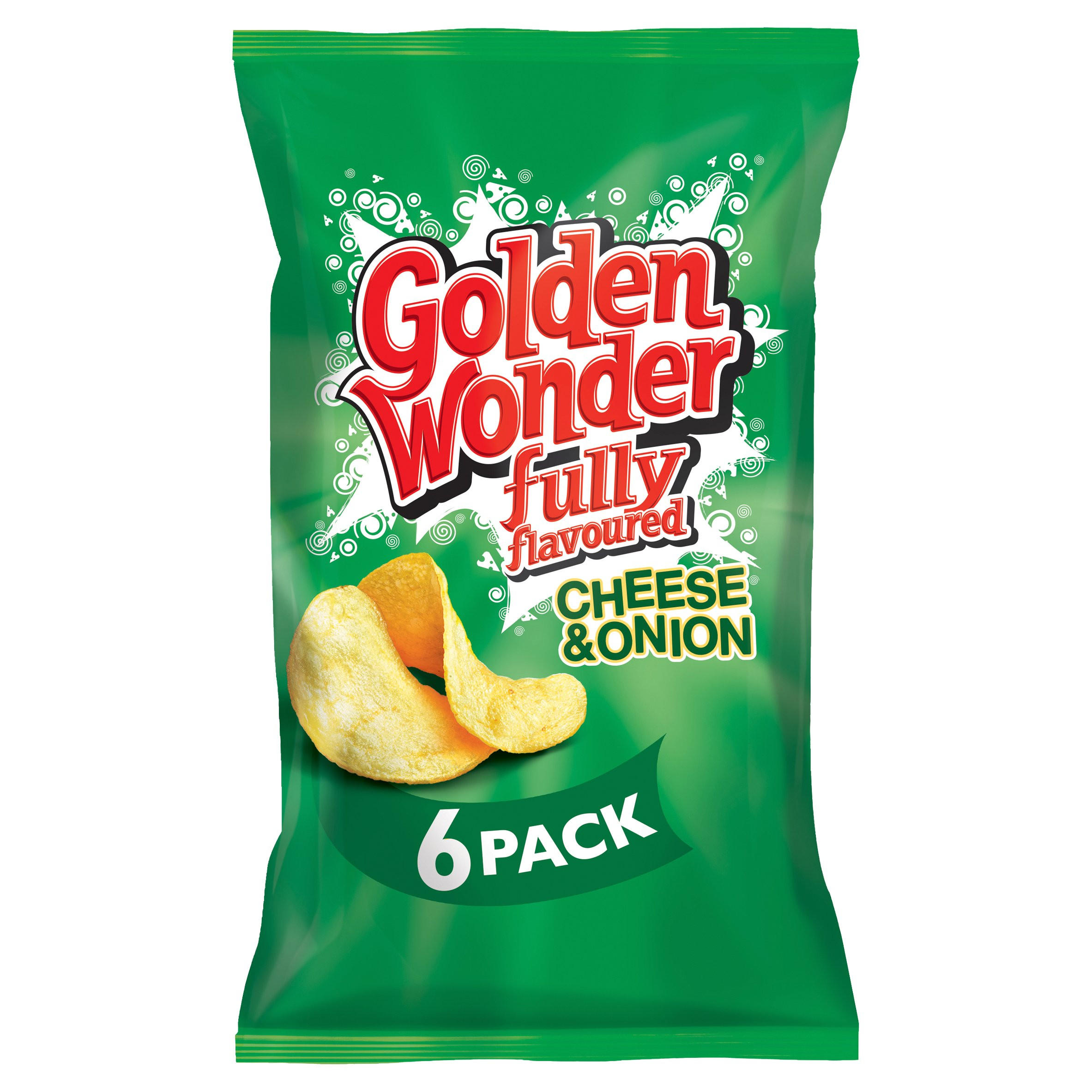 Golden Wonder Fully Flavoured Cheese & Onion 6 x 25g