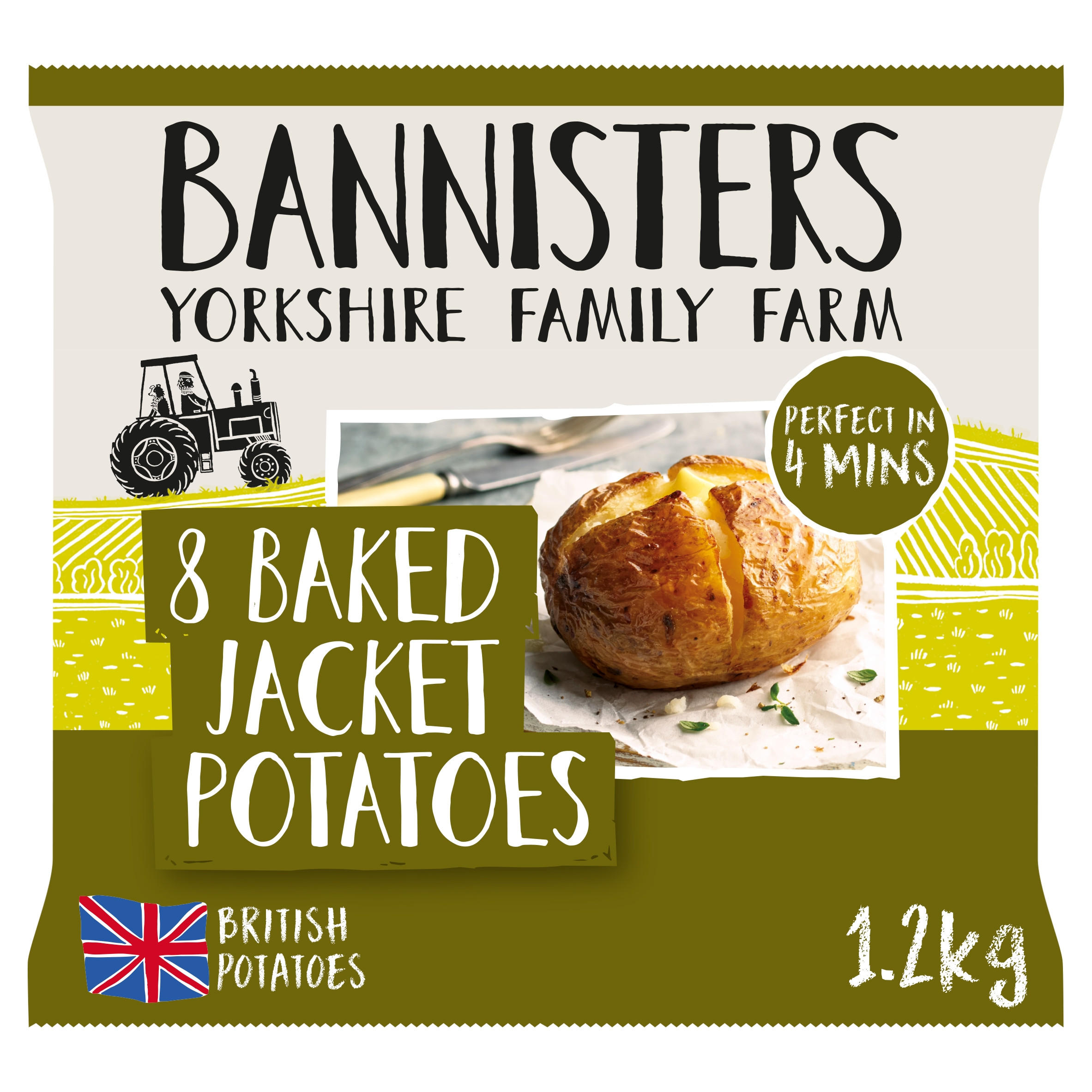 Bannisters Yorkshire Family Farm 8 Baked Jacket Potatoes 1.2kg