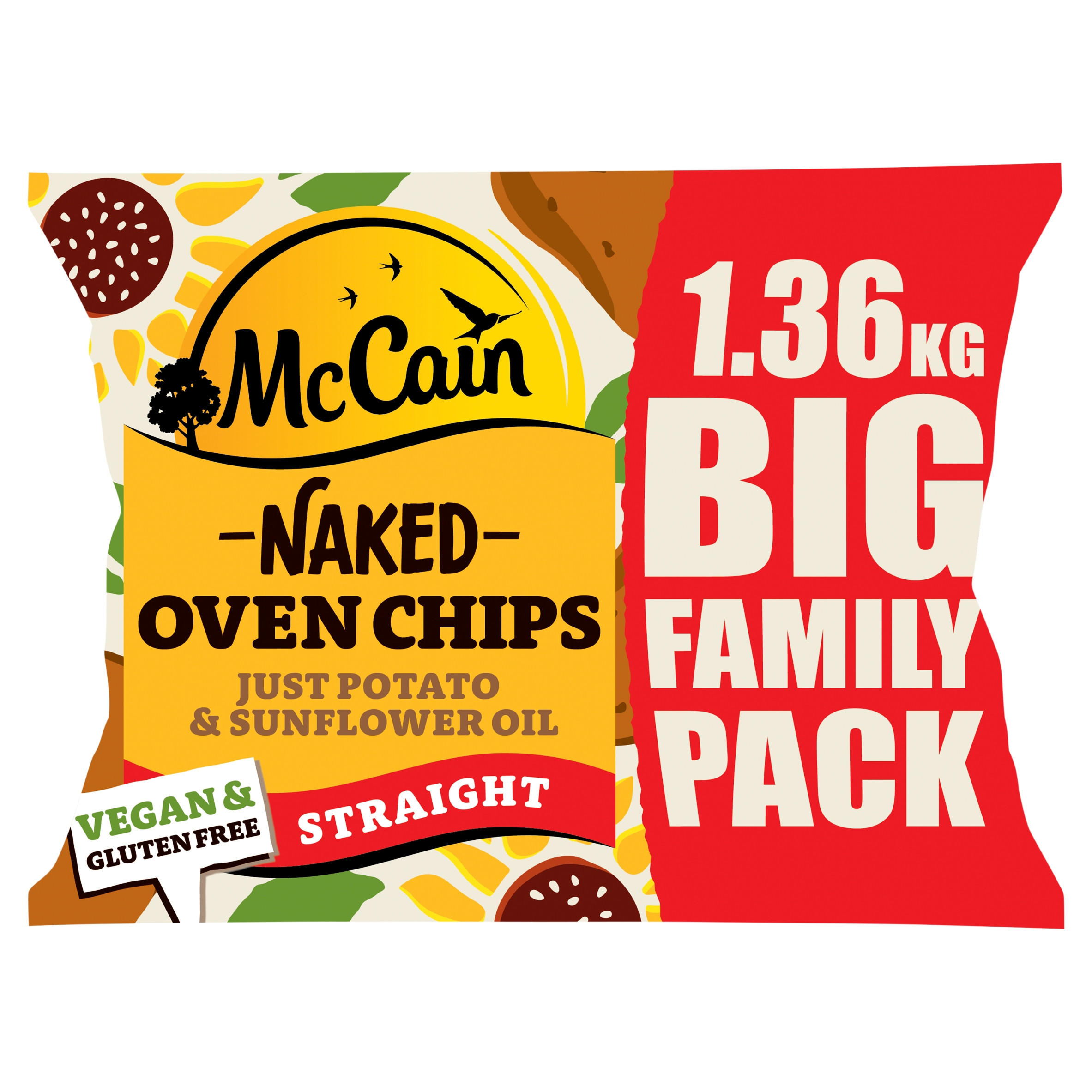 McCain Naked Oven Chips Straight Cut 1.36kg