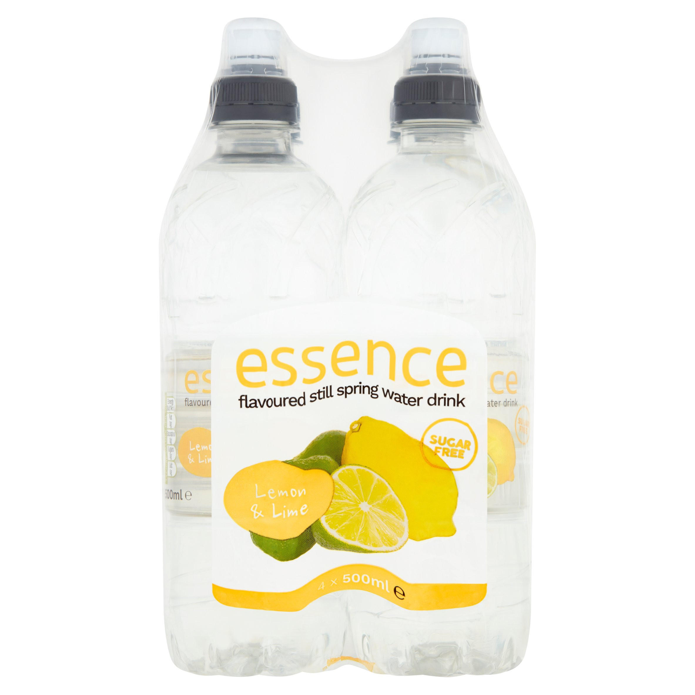 Essence Lemon & Lime Flavoured Still Spring Water 4 x 500ml