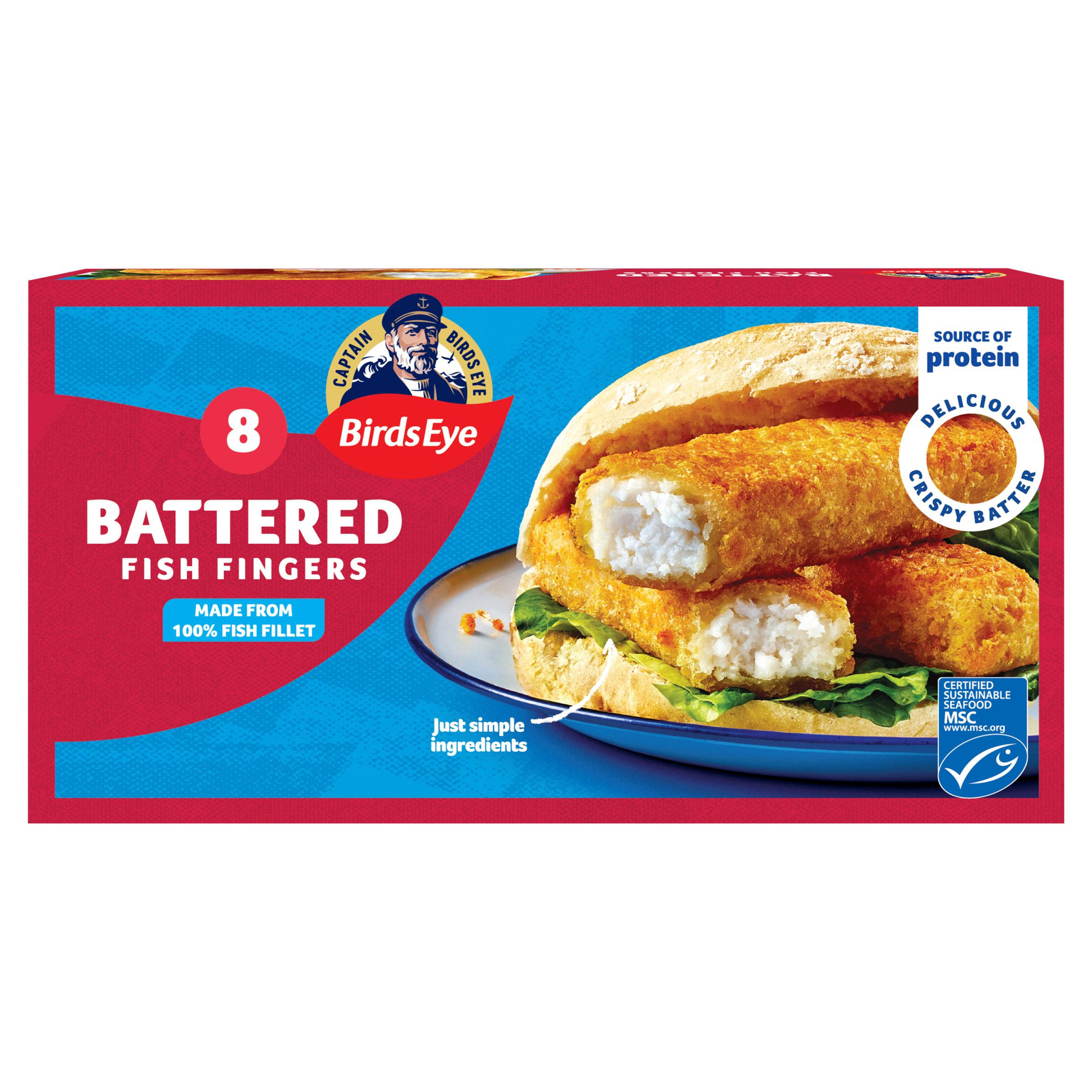 Birds Eye 8 Crispy Battered Fish Fingers 224g