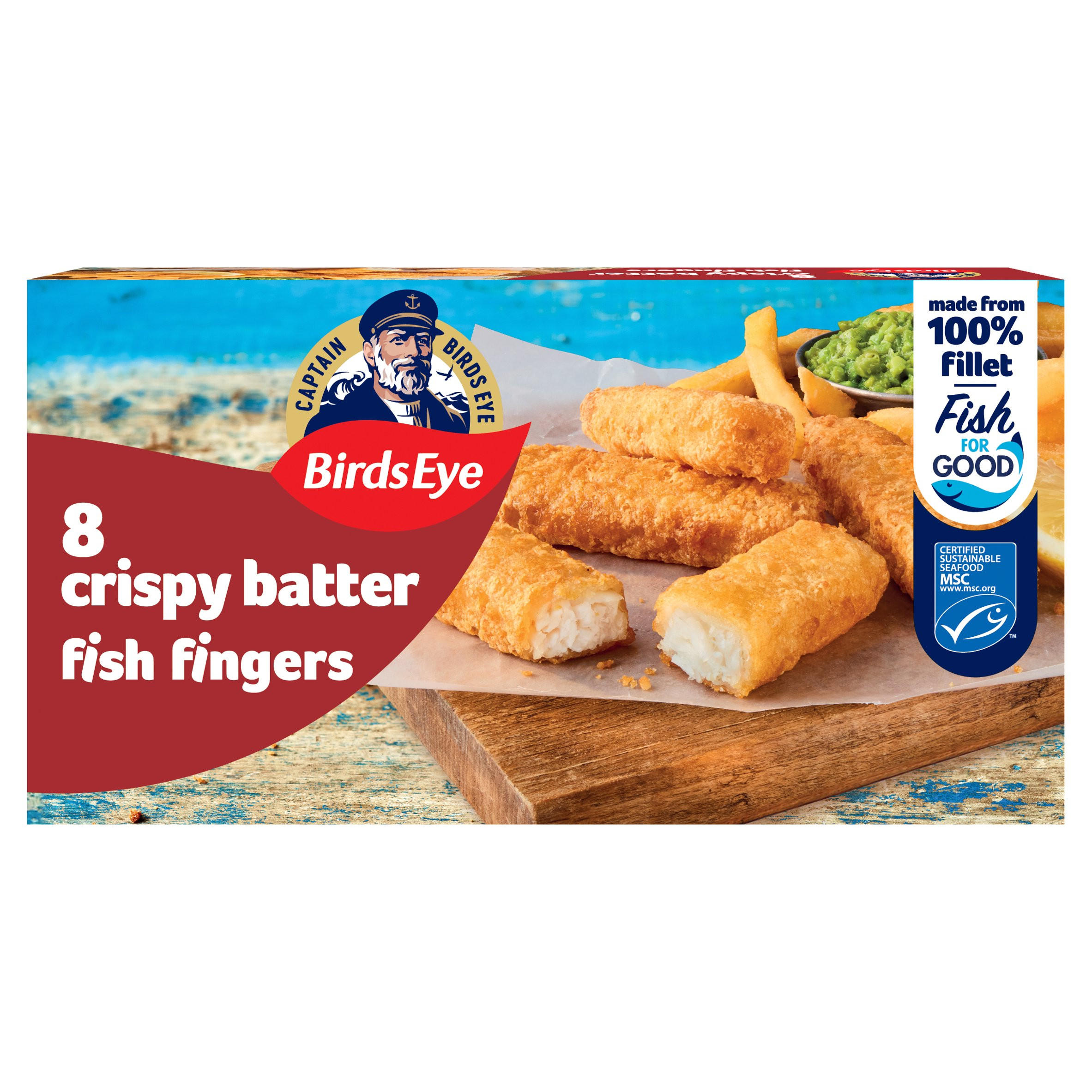 Birds Eye 8 Crispy Battered Fish Fingers 224g