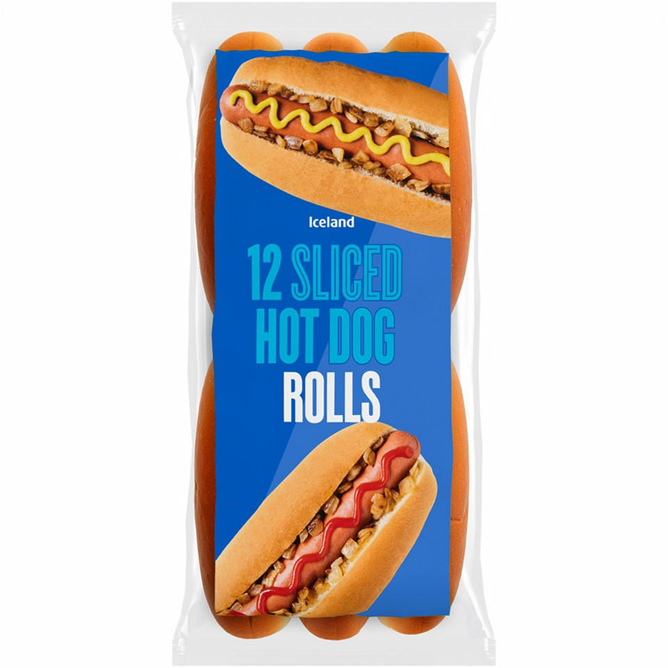 Iceland 12 Sliced Hot Dog Rolls