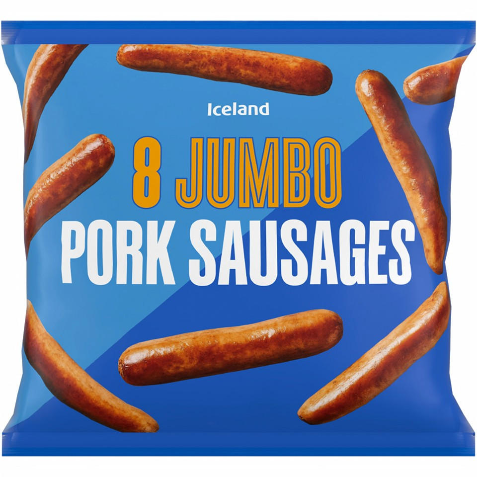 Iceland 8 Jumbo Pork Sausages 800g