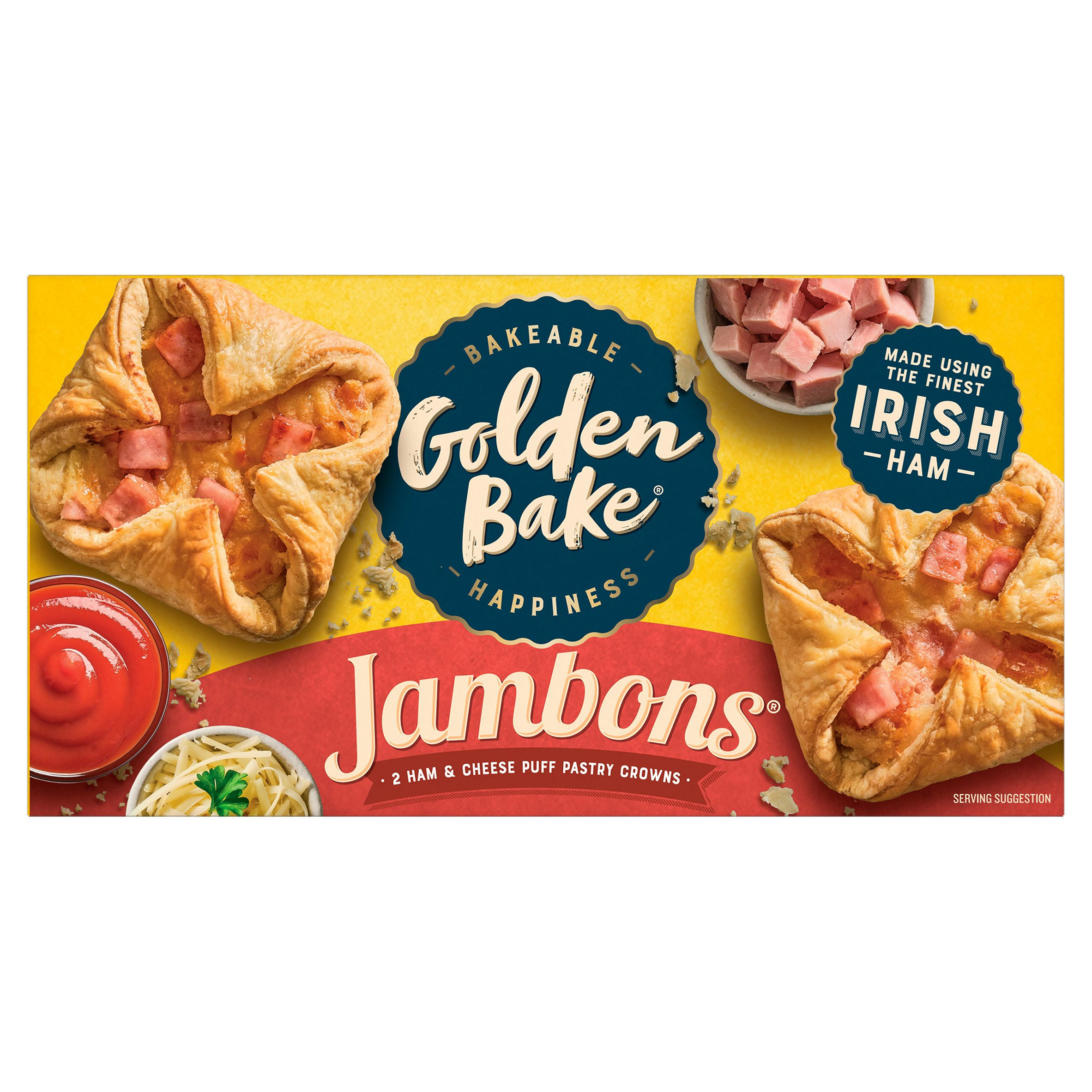 Golden Bake 2 Ham & Cheese Jambons® (Puff Pastry Crowns) 220g