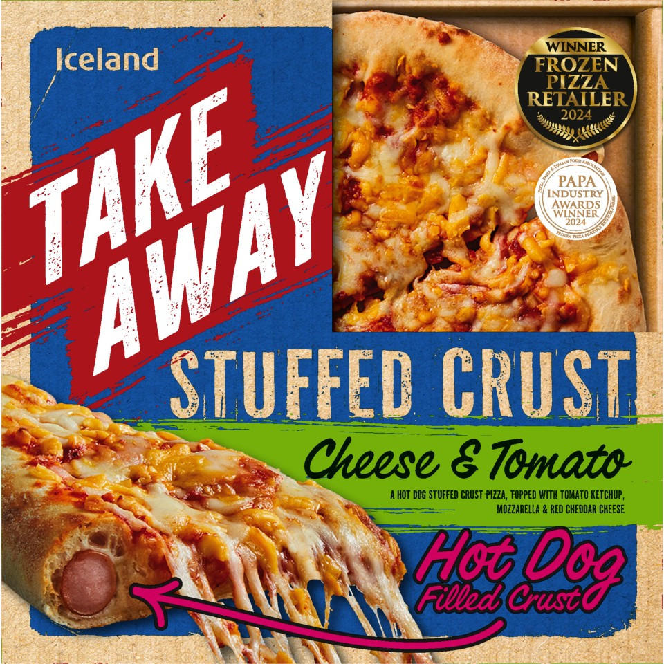 Iceland Takeaway Cheese & Tomato Hot Dog Stuffed Crust Pizza 531g