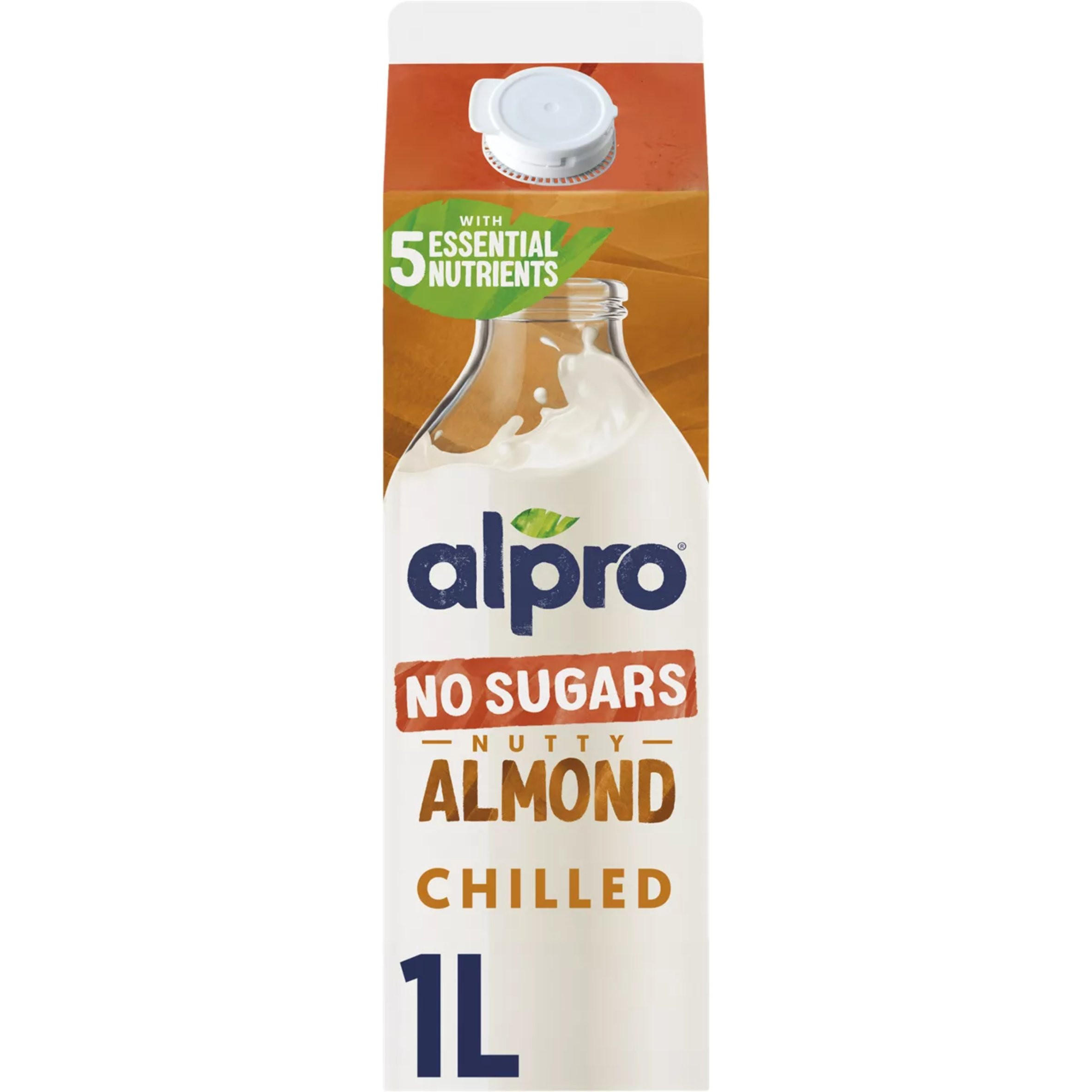 Alpro Almond No Sugar Chilled Dairy Free Drink 1L