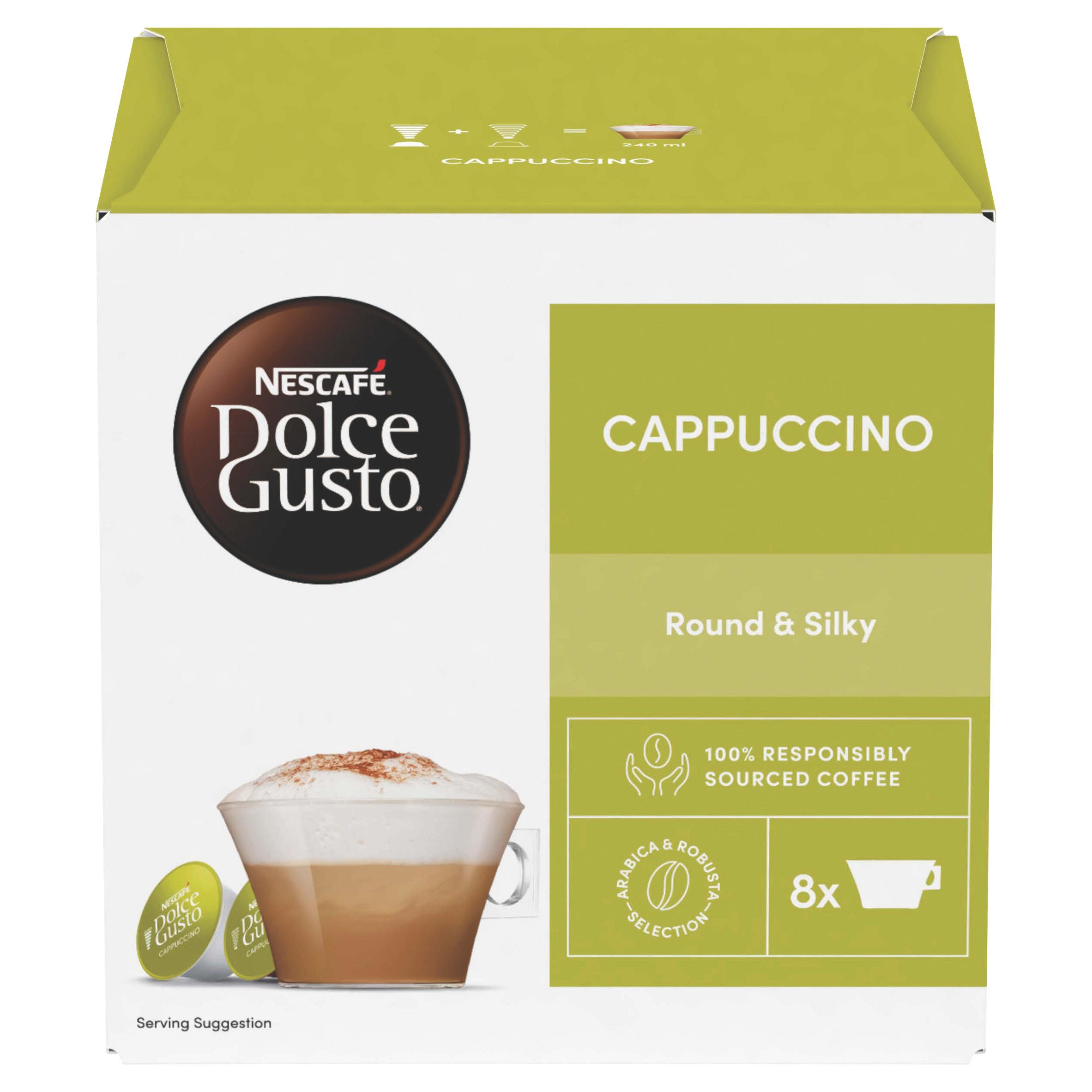 Nescafé Dolce Gusto Cappuccino Coffee Pods x16 (8 Servings)