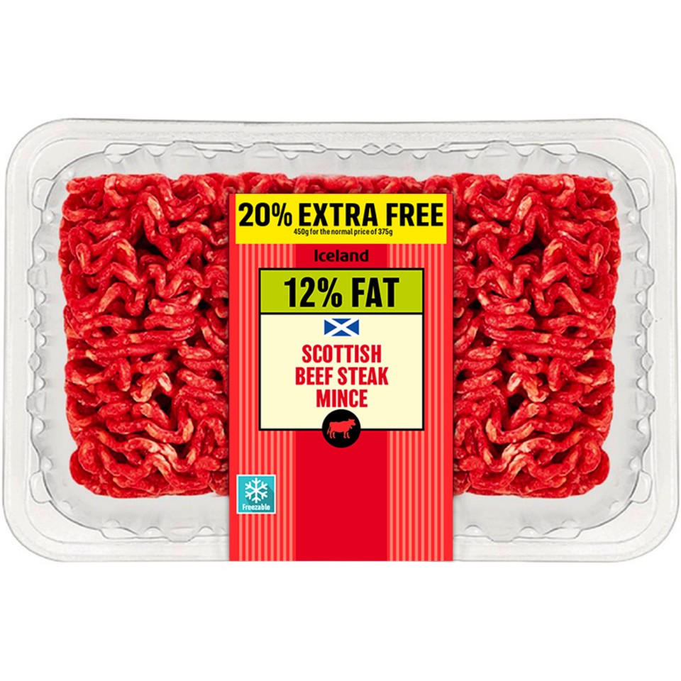 Iceland Scottish Beef Steak Mince 12% Fat 375g