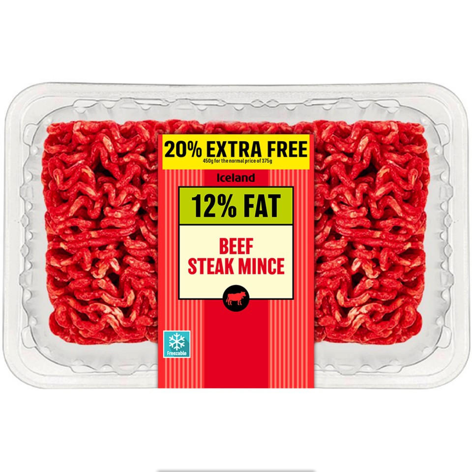 Iceland Beef Steak Mince 12% Fat 450g